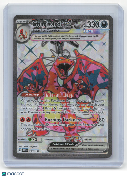 2023 Pokemon Charizard EX Obsidian Flames Ultra Rare Holo #215/197 Near Mint
