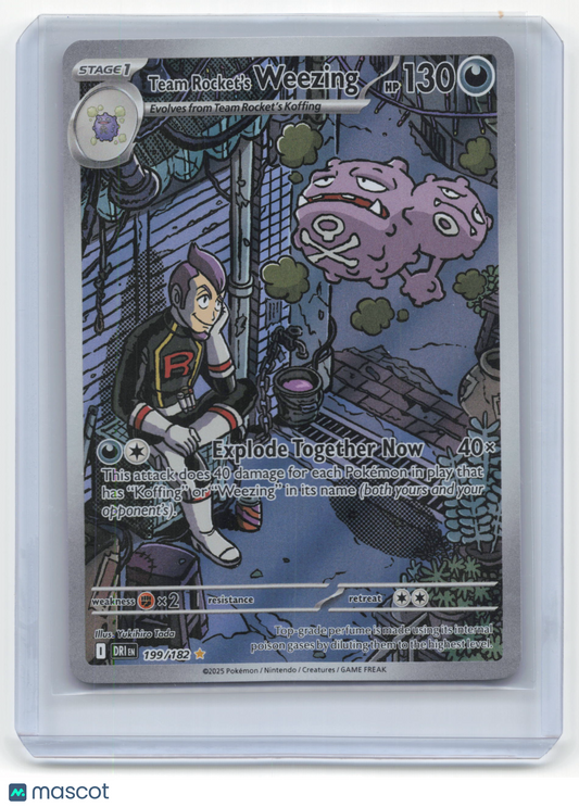 2025 Pokemon Team Rocket's Weezing Destined Rivals Illustration Rare #199/182 NM