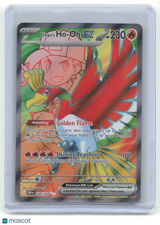 2025 Pokemon Ethan's Ho-Oh EX Destined Rivals Ultra Rare Holo #209/182 Near Mint