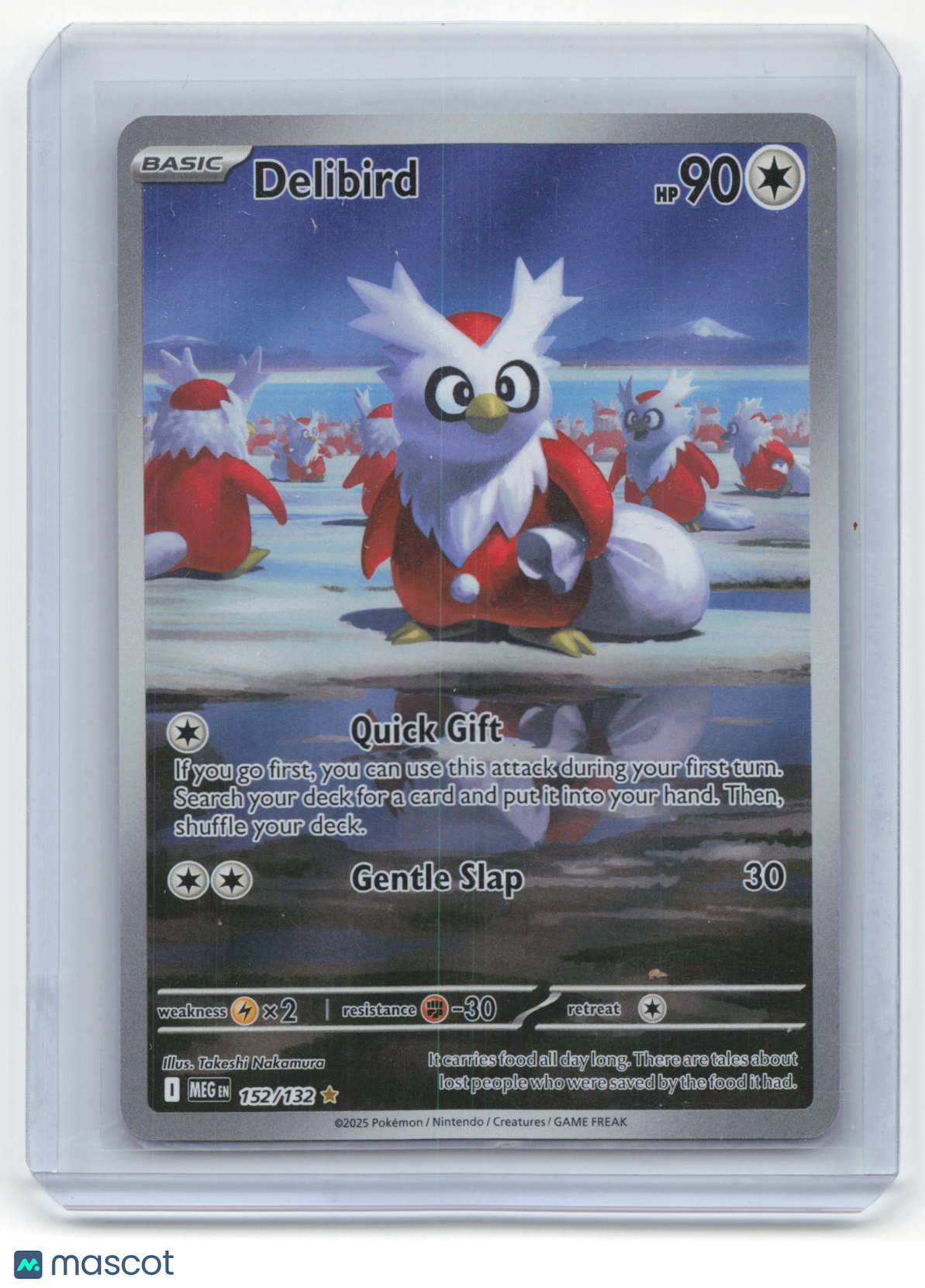 2025 Pokemon Delibird Mega Evolutions Illustration Rare Foil #152/132 Near Mint