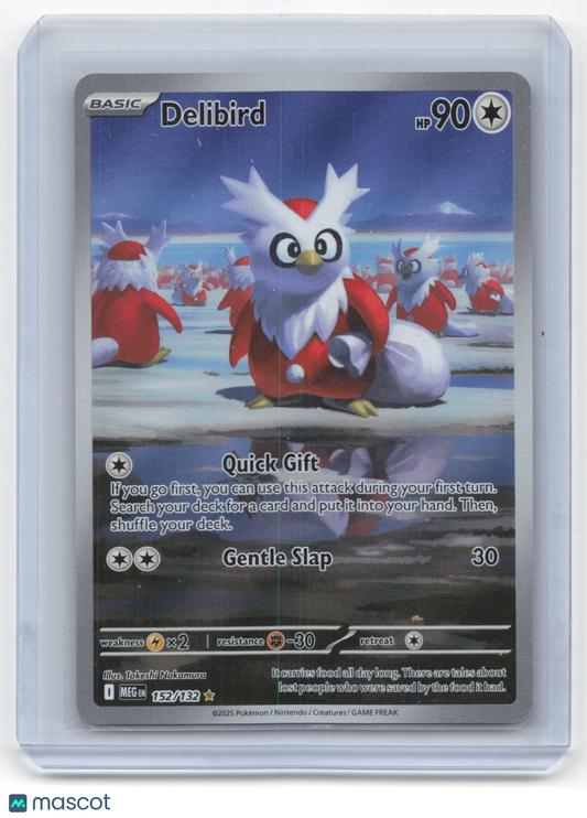 2025 Pokemon Delibird Mega Evolutions Illustration Rare Foil #152/132 Near Mint