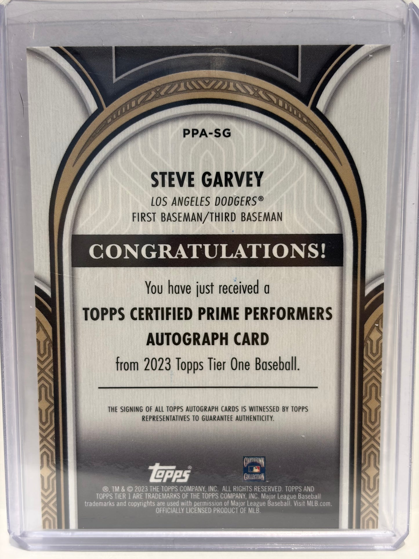 2023 Topps Tier One Baseball Steve Garvey Autograph 013/249 #PPA-SG Near Mint - Papa Joey's Collectibles
