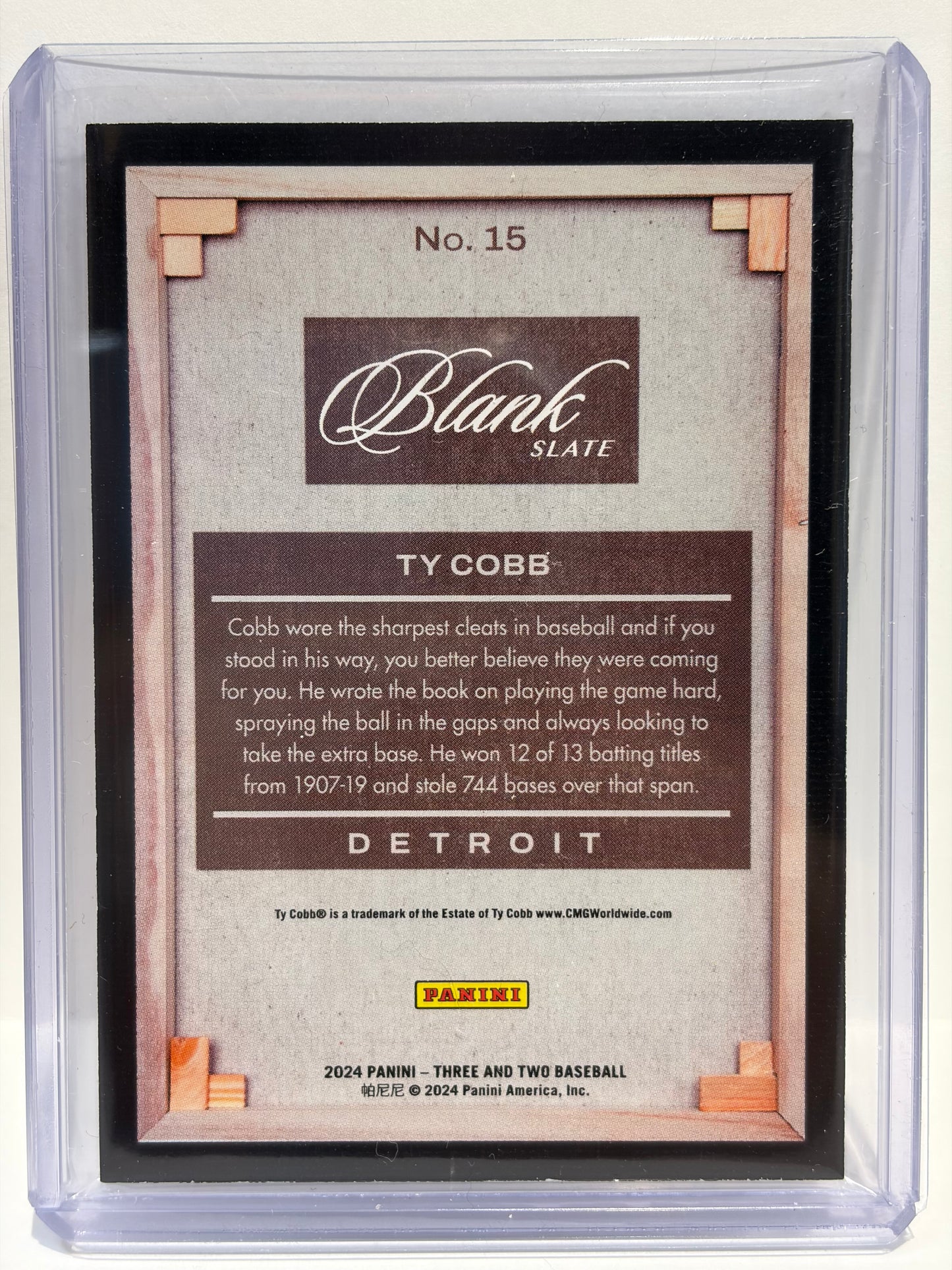 2024 Panini Three and Two Baseball Ty Cobb SSP Blank Slate #15 Near Mint - Papa Joey's Collectibles