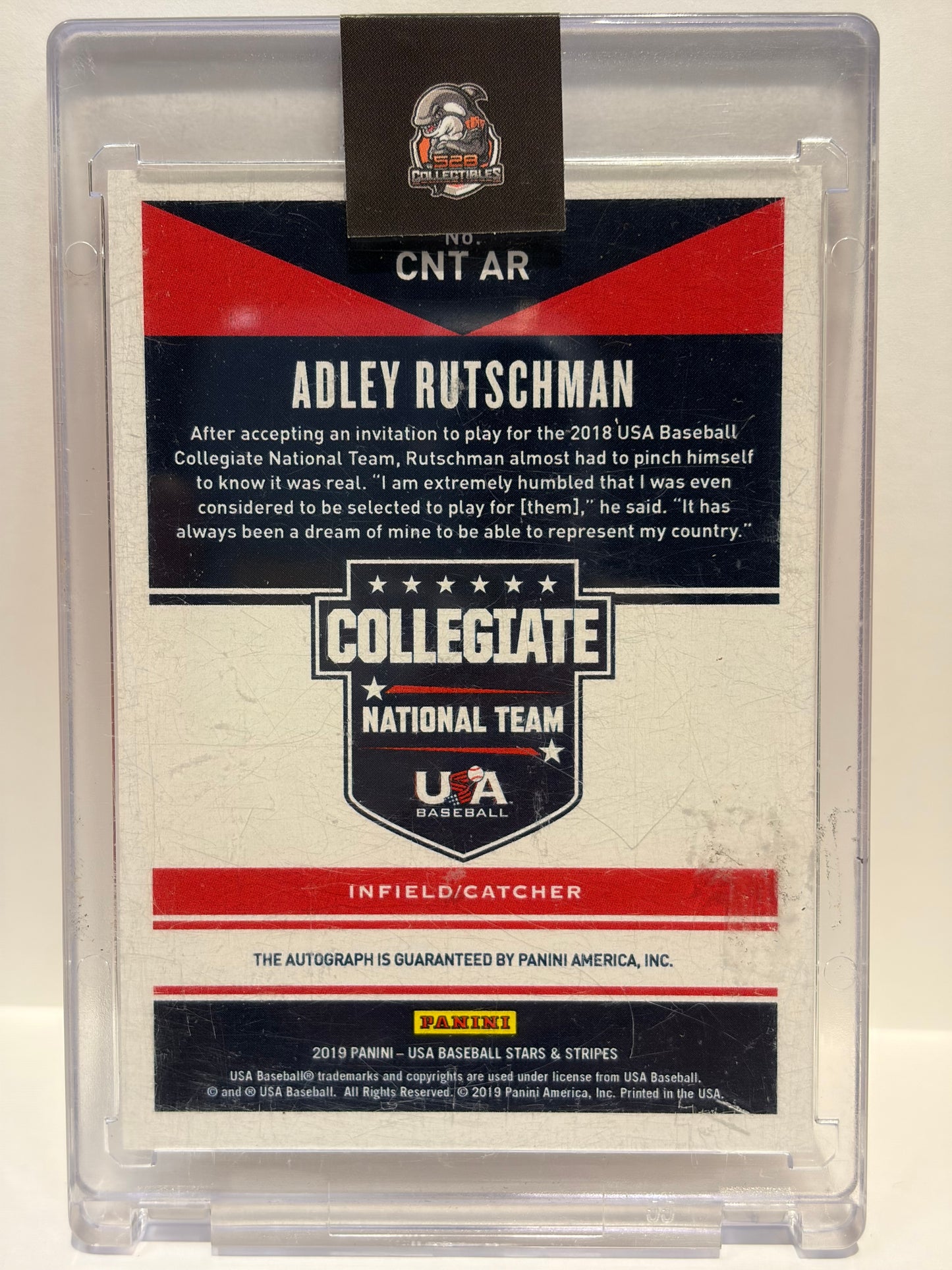 2019 Panini USA Baseball Stars & Stripes Adley Rutschman Auto 464/499 #CNT-AR NM - Papa Joey's Collectibles