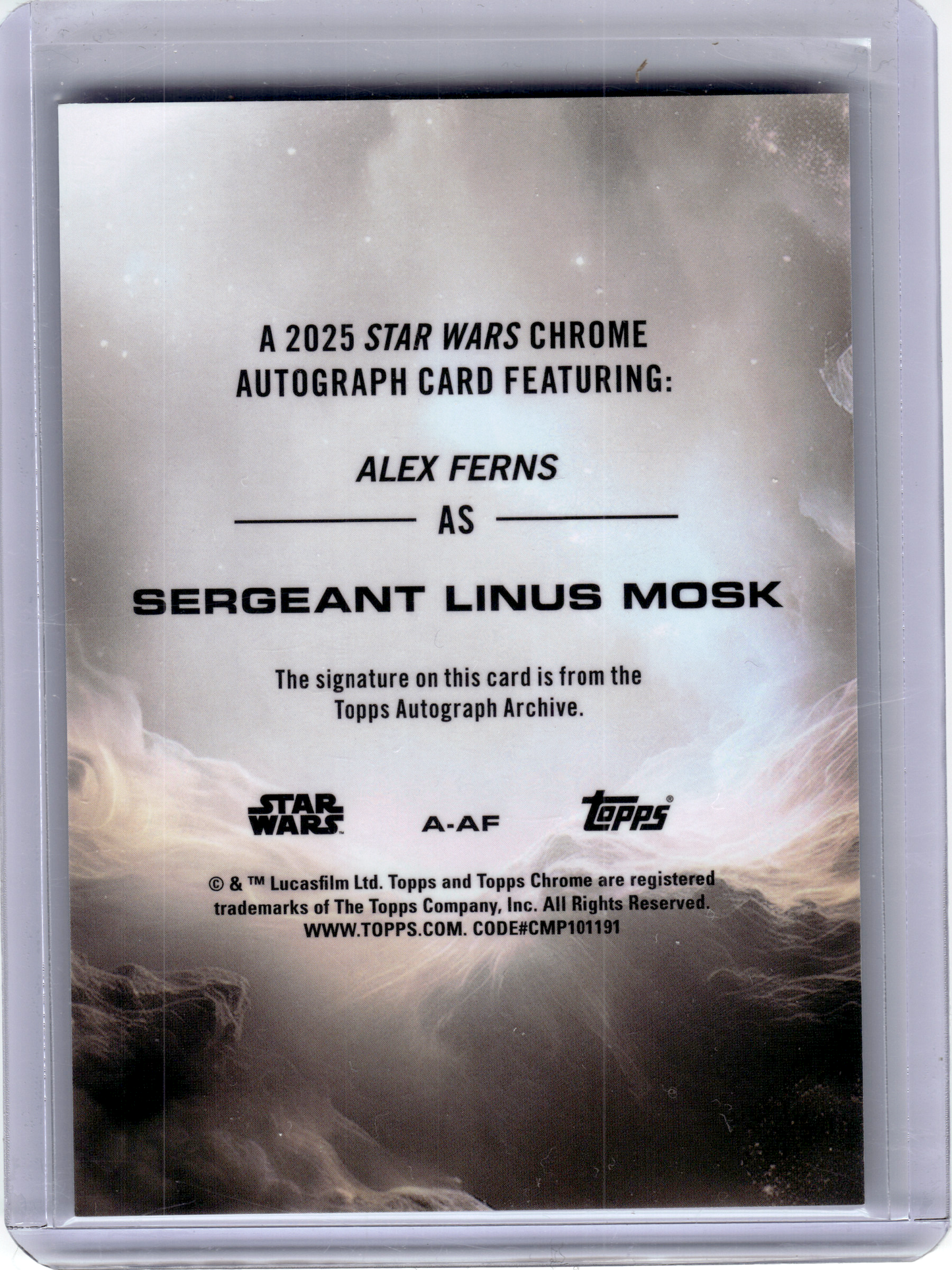 2025 Topps Star Wars Chrome Star Wars—Alex Ferns 007/150 #A-AF —Excellent