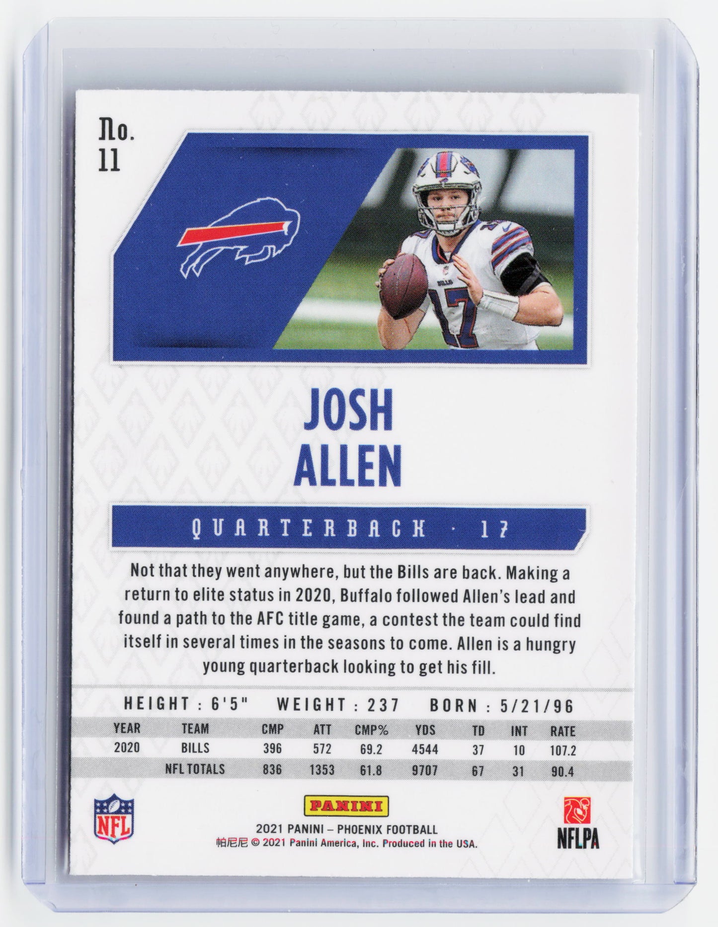 2021 Panini Phoenix Football—Josh Allen #11
