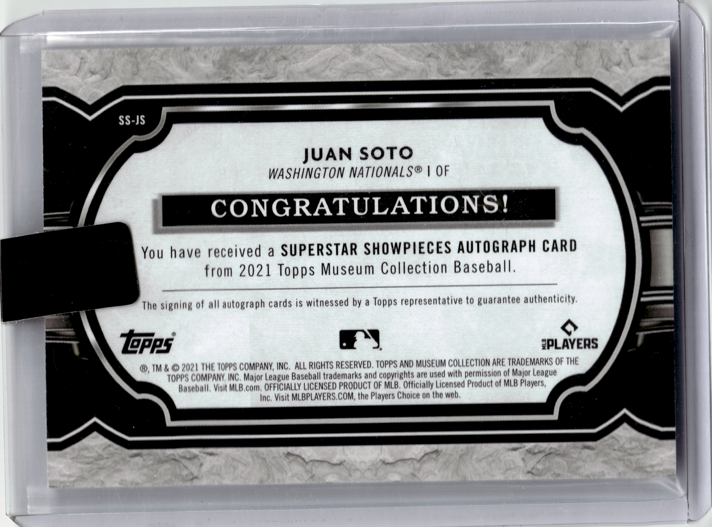 2021 Topps Museum Collection Superstar Showpieces Baseball—Juan Soto SS-JS 18/25