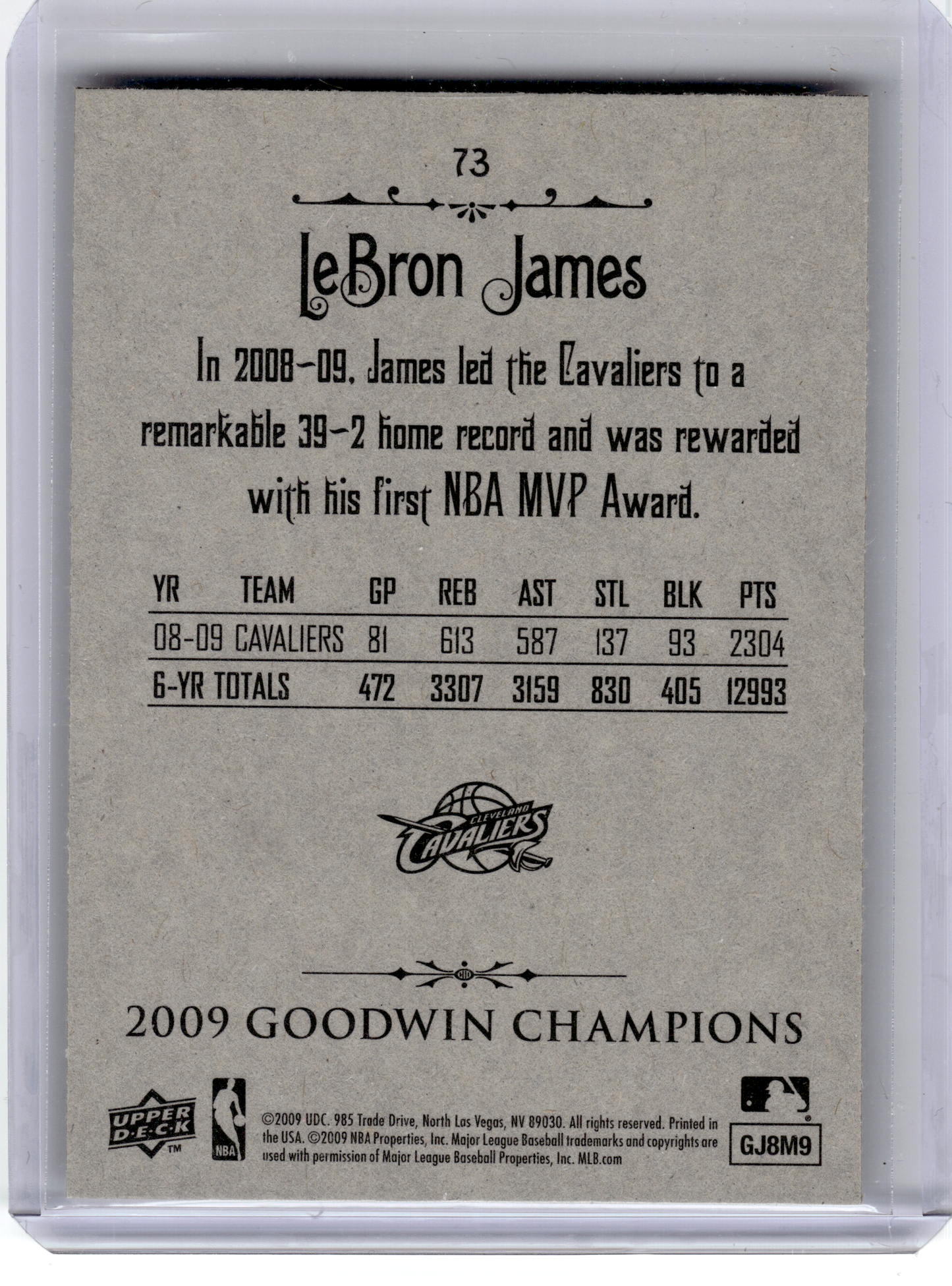 2009 Upper Deck Deck Goodwin Champions Basketball—LeBron James #73