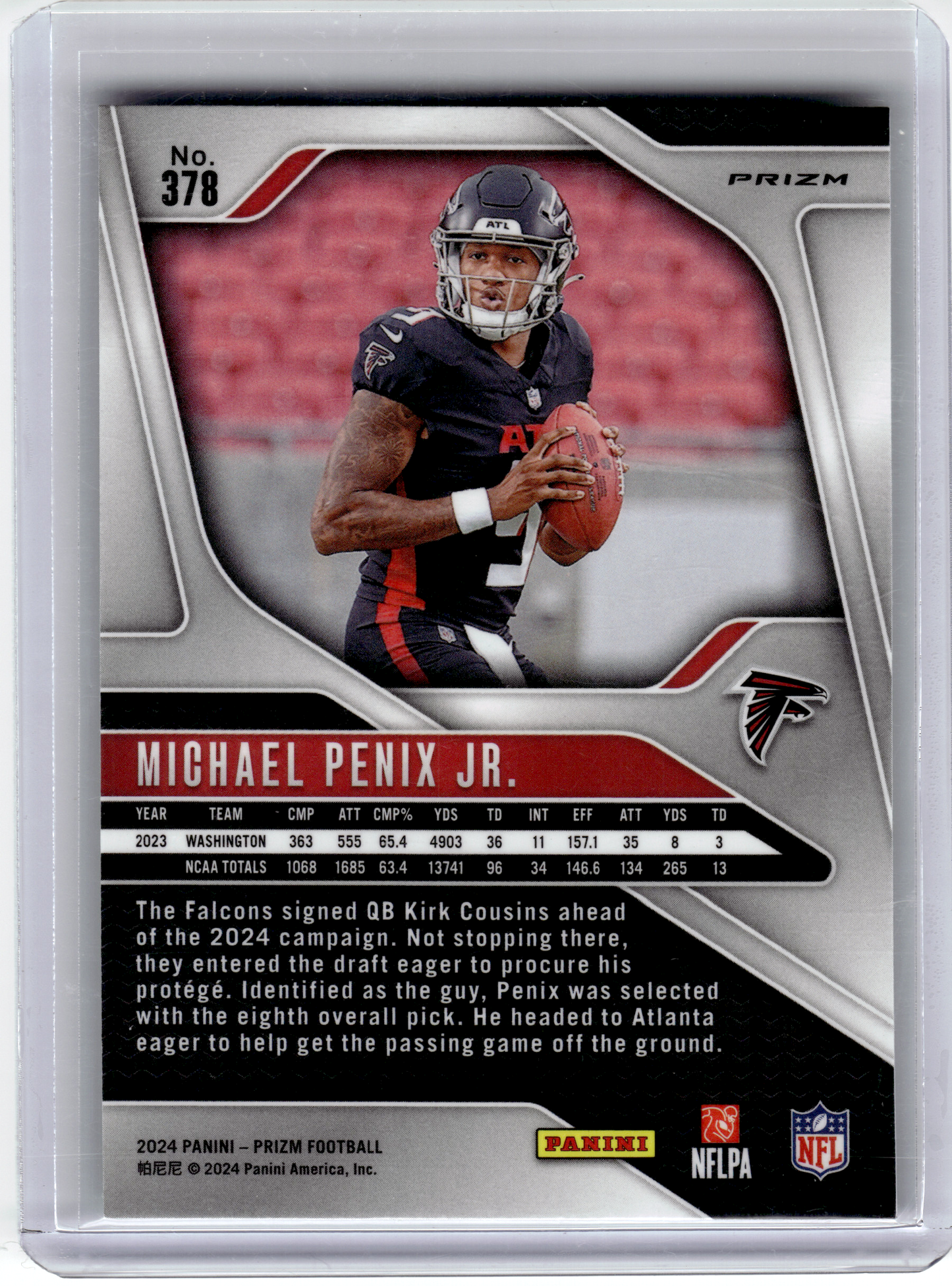 2024 Panini Prizm Football Football—Michael Penix Jr. #378 Green RC