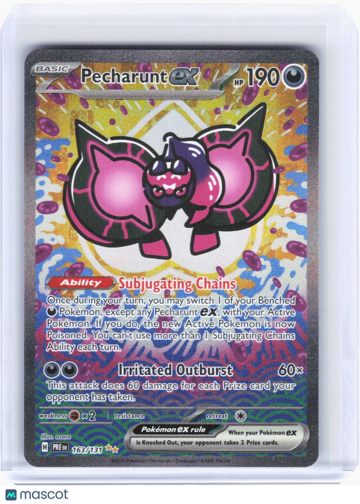 pecharunt ex pokemon card 2025 Prismatic Evolutions Special Illustration Rare PSA 10 Number of Holofoil Cards::20+ In Store Date: 08/09/2024 There are also options GameStop is selling $5,000