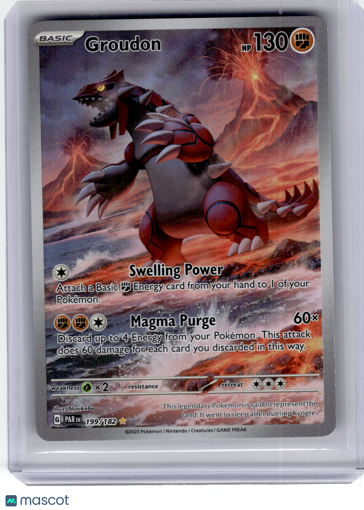 2023 Pokemon—Groudon #199 Paradox Rift—Illustration Rare Holo [Lightly – Papa Joey's Collectibles