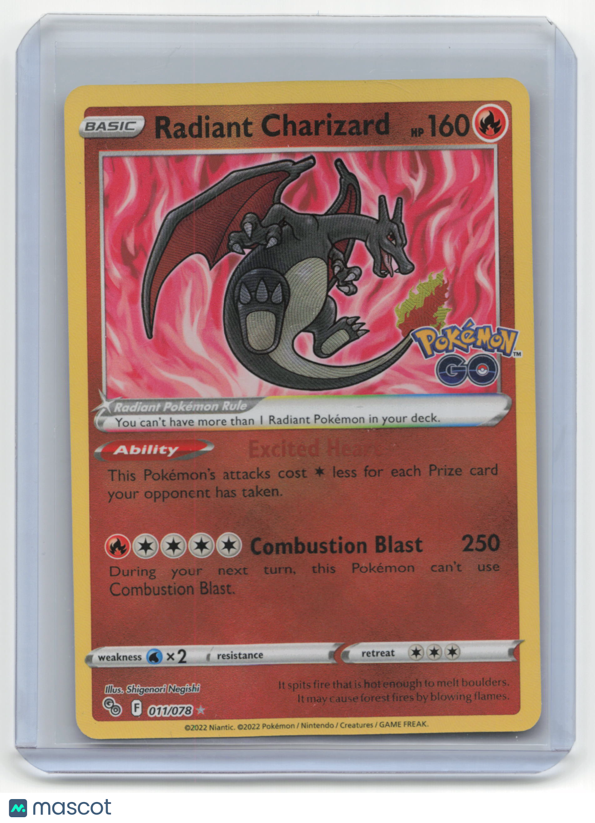 Radiant Charizard 2022 Pokemon GO #011/078