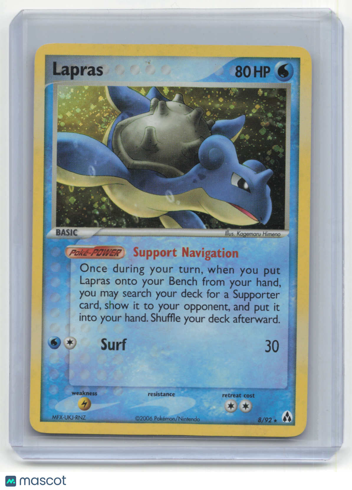 2006 Pokemon Lapras EX Legend Maker #8/92 Moderately Played