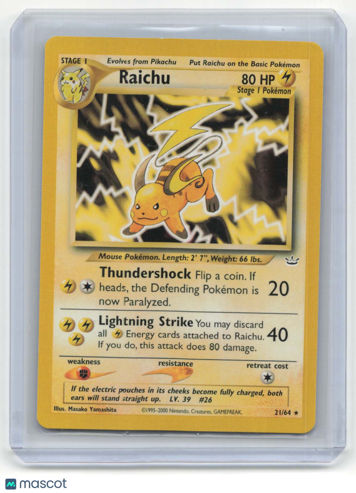 2000 Pokemon TCG Raichu Neo Revelation #21/64