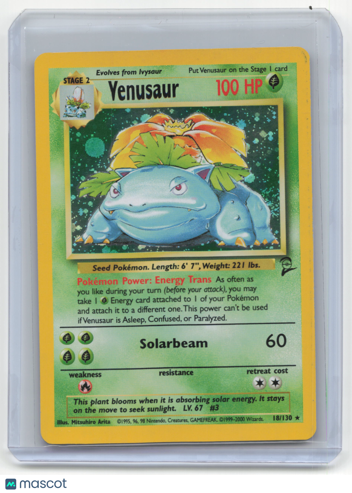 2000 Pokemon TCG Venusaur Base Set 2 #18/130 Heavily Played Holo