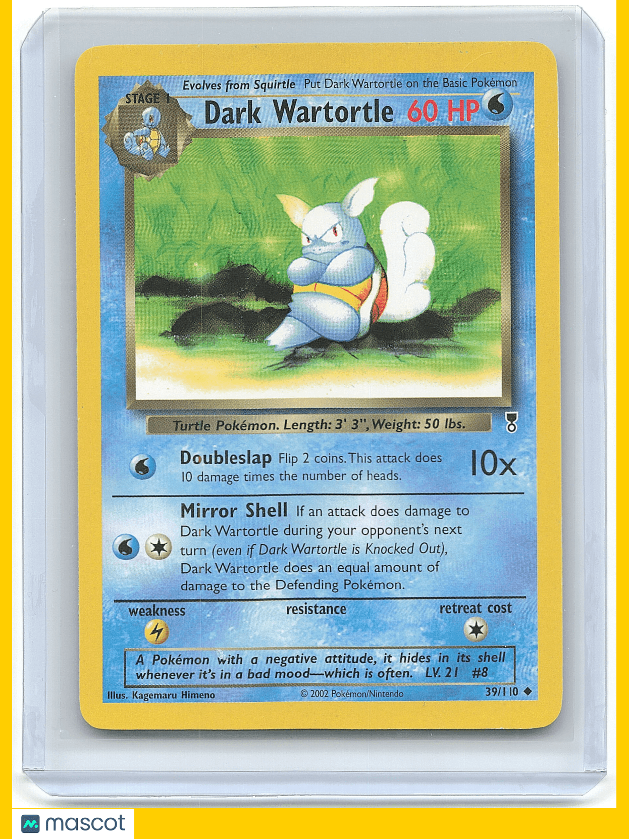 Pokemon Dark Wartortle 2002 Pokemon #39/110