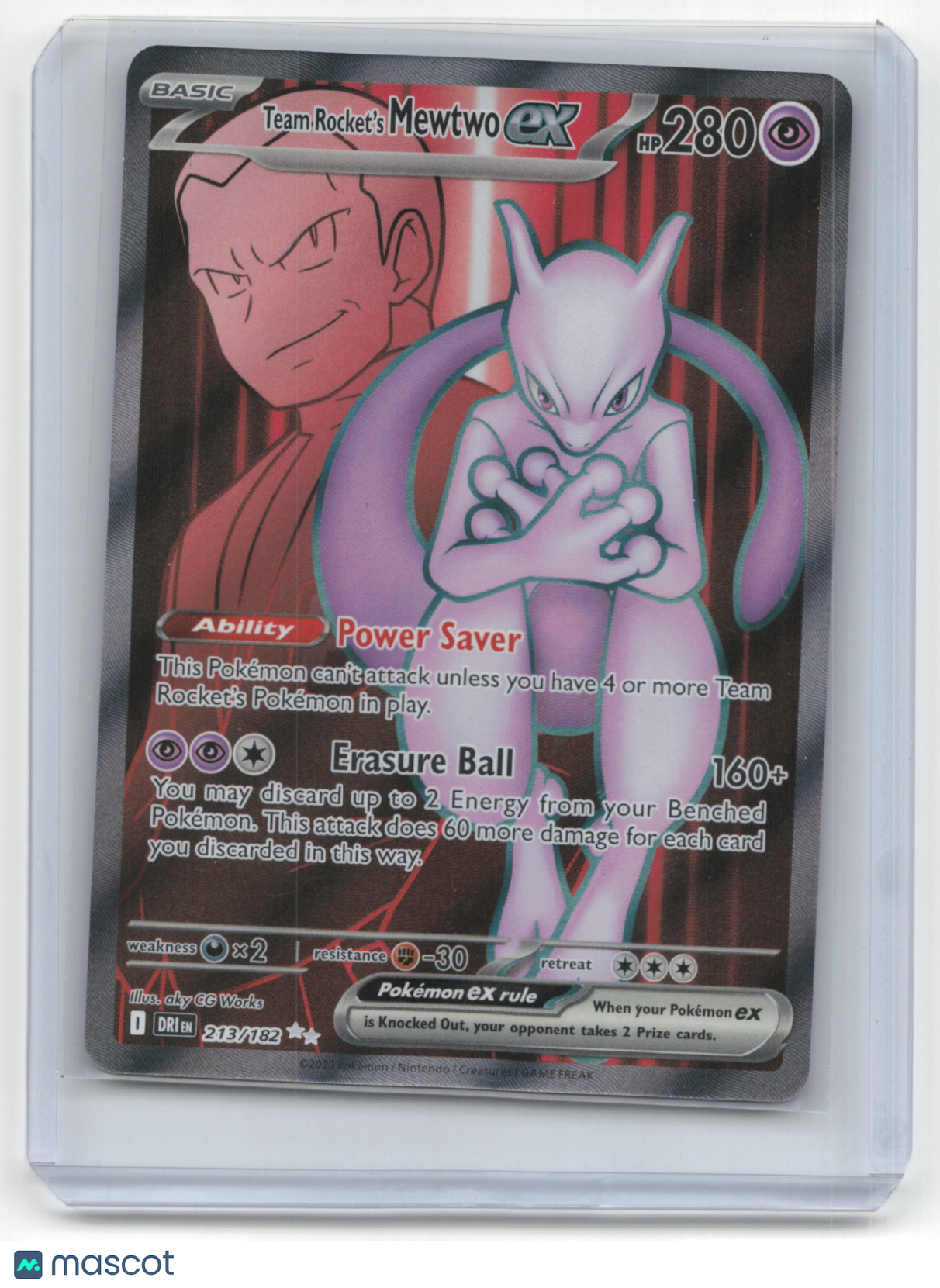 2025 Pokemon TCG Team Rocket's Mewtwo EX Destined Rivals #213/182