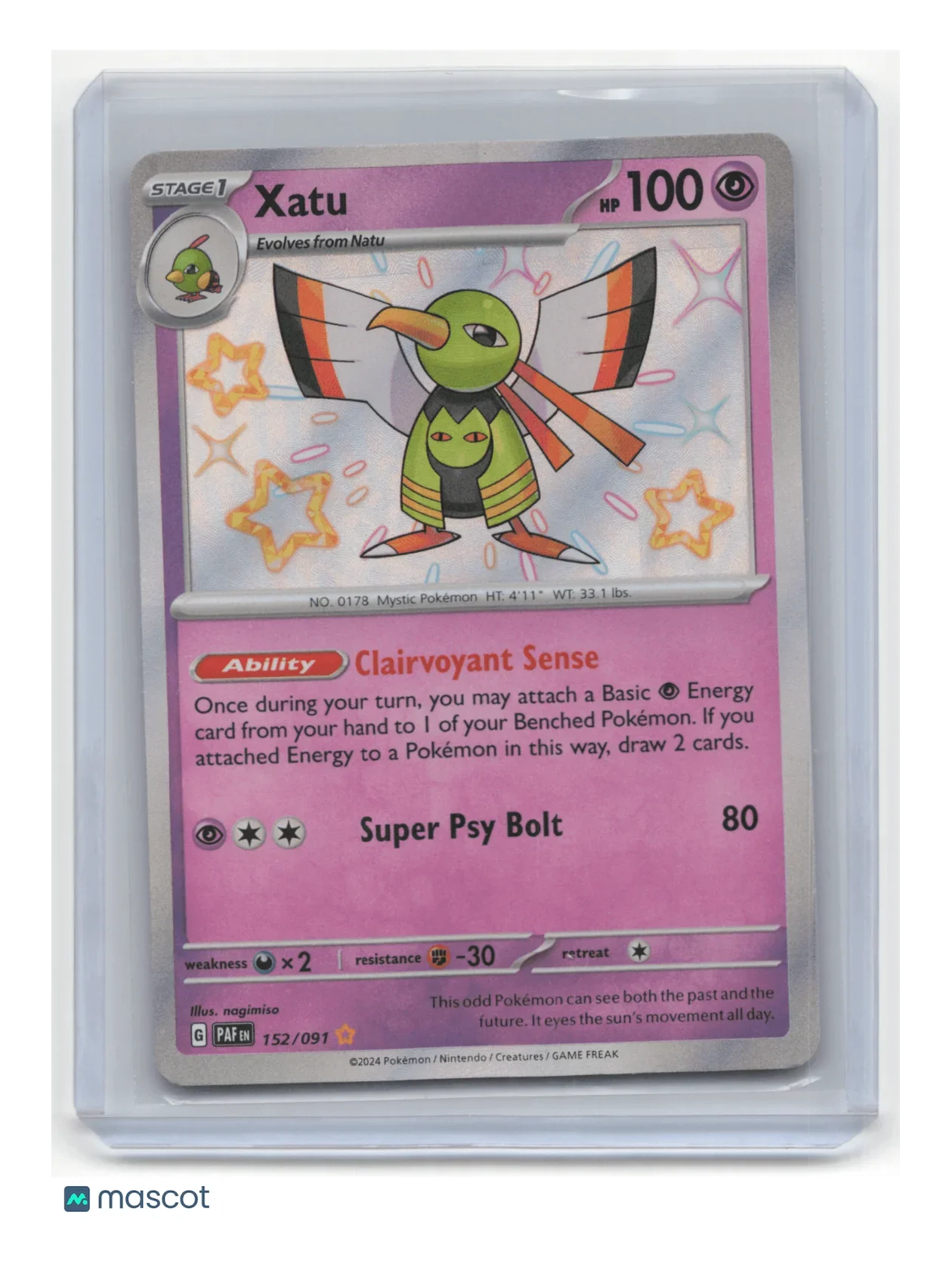 2024 Pokemon TCG Xatu Paldean Fates #152/091 - Papa Joey's Collectibles