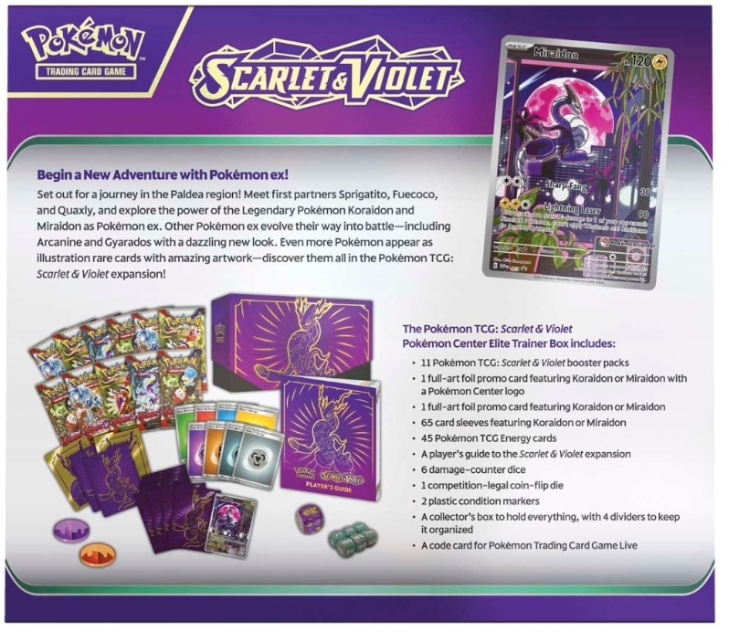 2023 Pokemon Scarlet & Violet Miraidon Pokemon Center Elite Trainer Box - Papa Joey's Collectibles