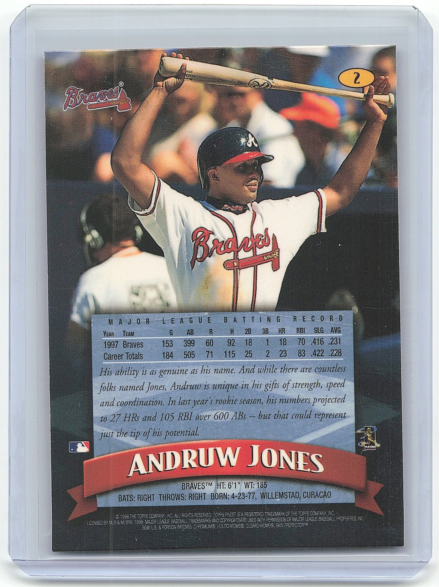 1998 Topps Baseball Andruw Jones #2