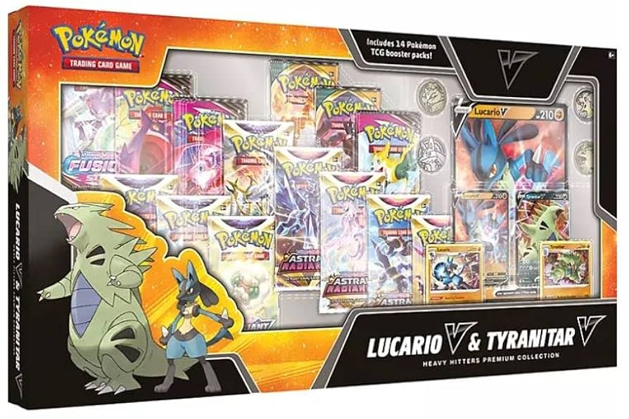 2022 Pokemon Heavy Hitters Premium Collection Lucario V & Tyranitar V