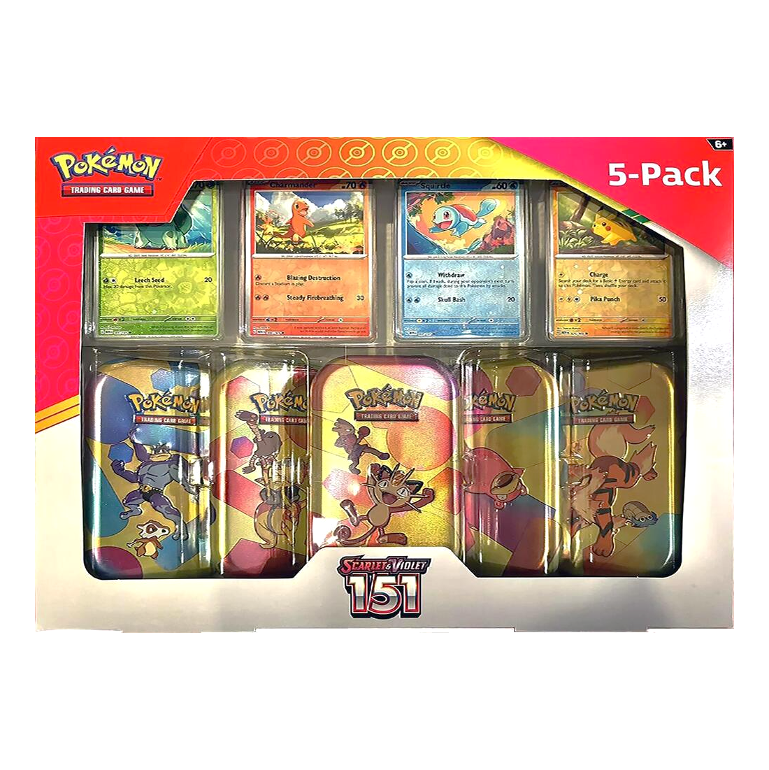 2023 Pokémon TCG: Scarlet & Violet—151 Mini Tin 5-Pack (Meowth)