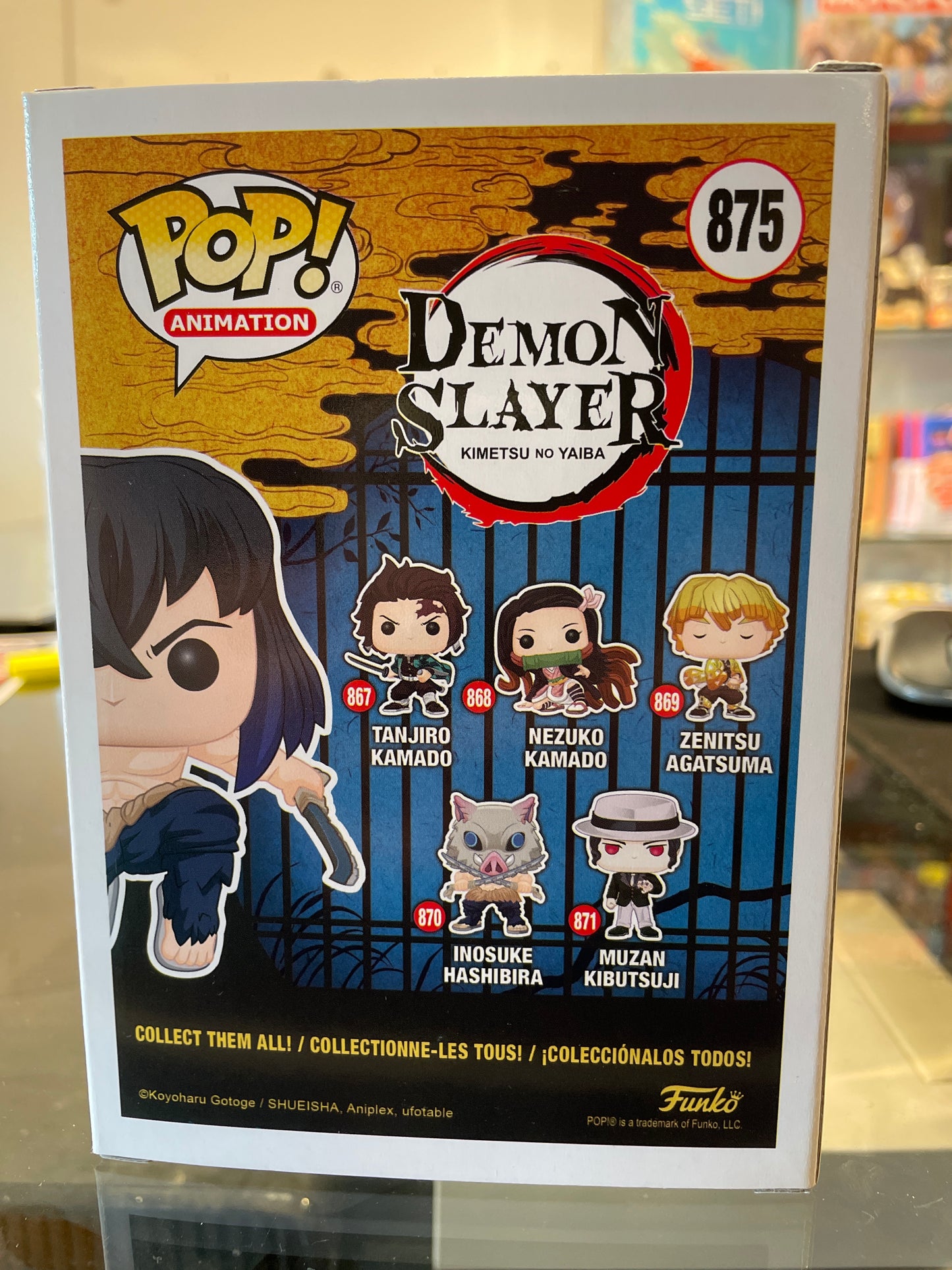 Funko Demon Slayer: Inosuke Hashibira #875 (VG) CC Exclusive, Flocked Chase - Papa Joey's Collectibles