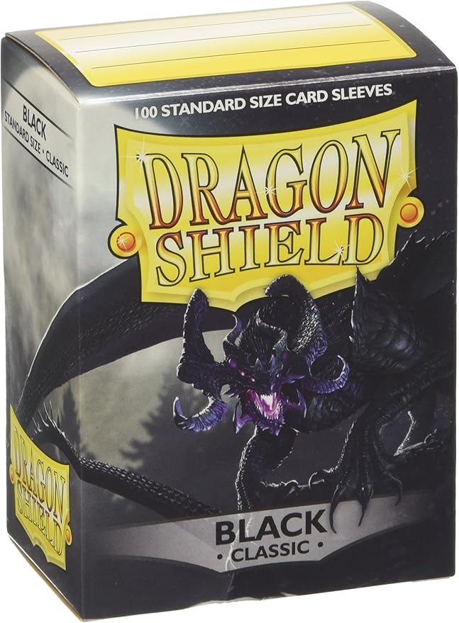 Dragon Shield Standard 20 Pt. Black Classic Card Sleeves Black Classic 100 Ct - Papa Joey's Collectibles