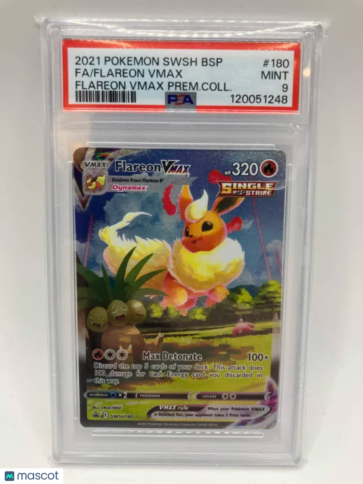 2021 Pokemon—Flareon VMAX #SWSH180 Sword & Shield Promo—Black Star Promo PSA 9