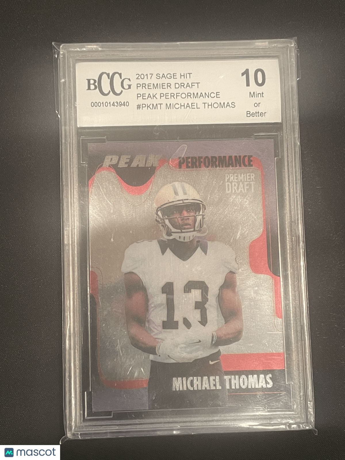 2017 SAGE HIT Premier Draft Peak Performance Football Michael Thomas #PKMT BGS 10