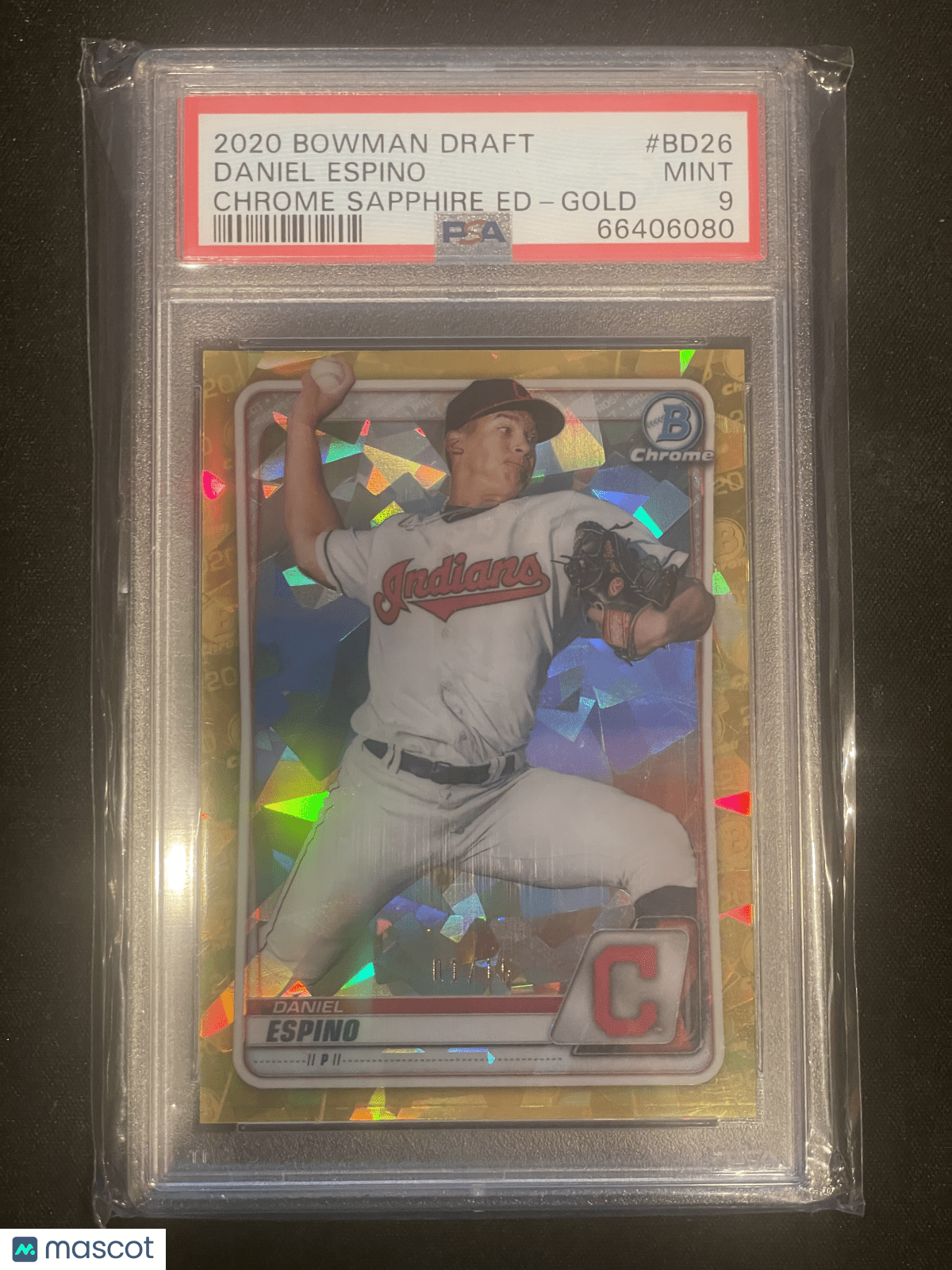 2020 Bowman Draft Chrome Sapphire Edition Baseball Daniel Espino Gold #BD26 PSA 9