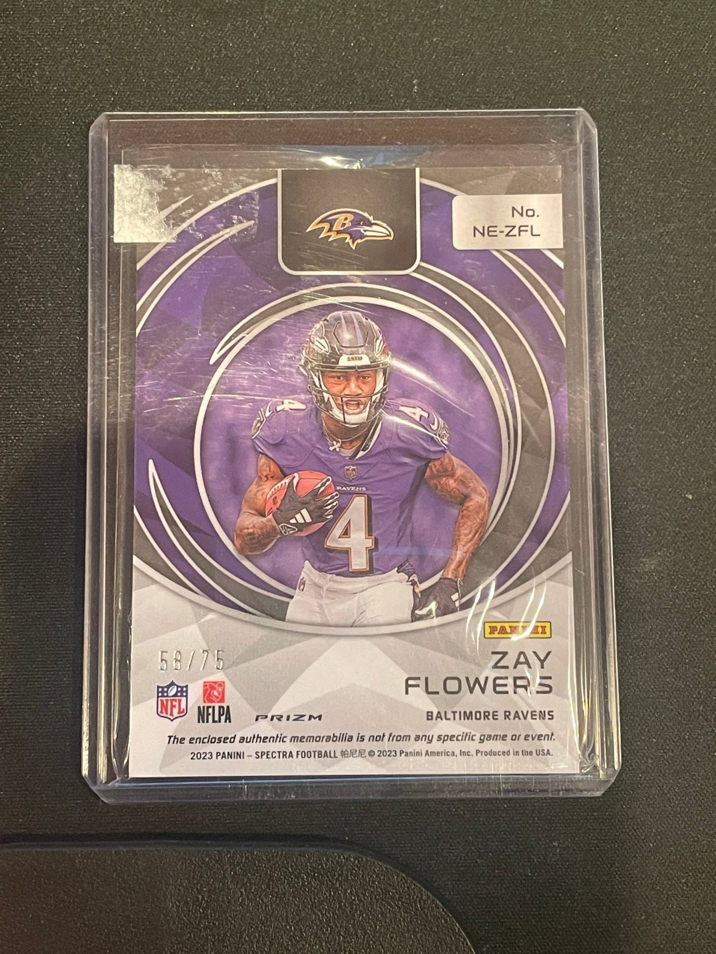2023 Spectra Football Zay Flowers Relic Next Era /75 #NE-ZFL