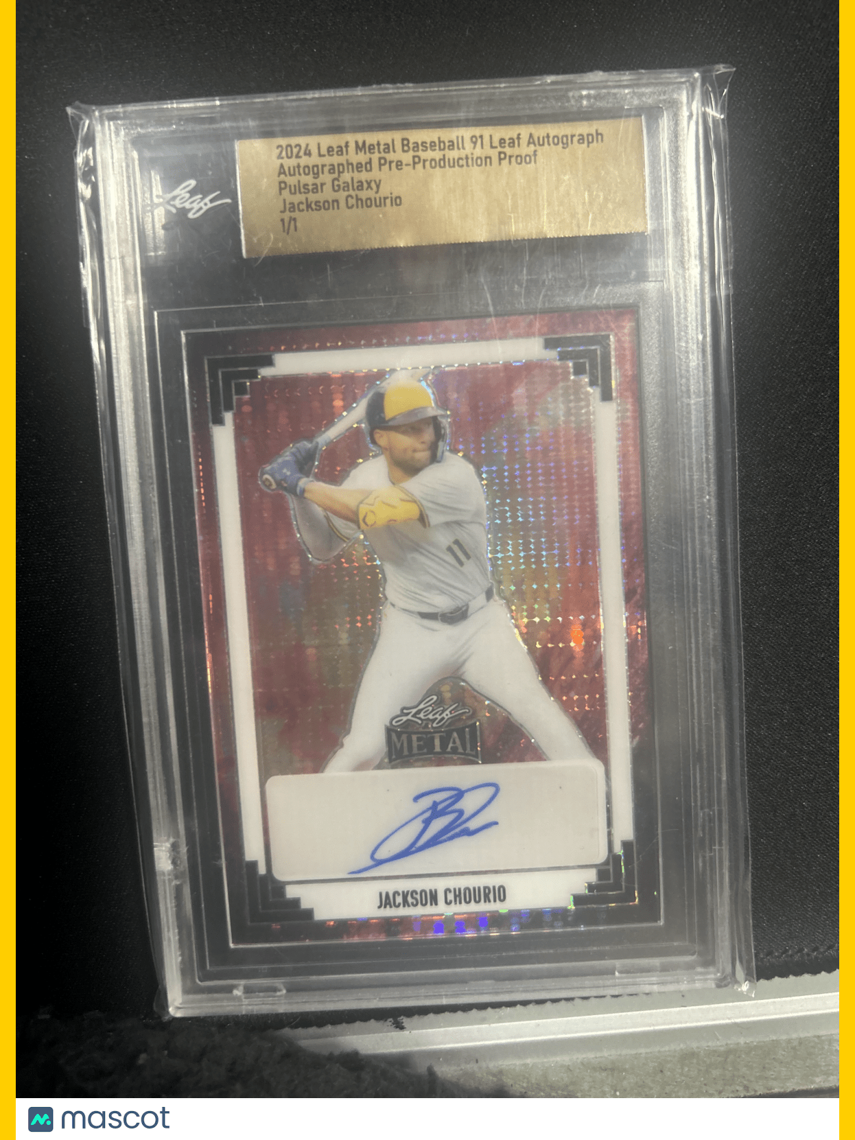 2024 Metal Baseball Jackson Chourio Autograph 1/1 Pulsar Galaxy