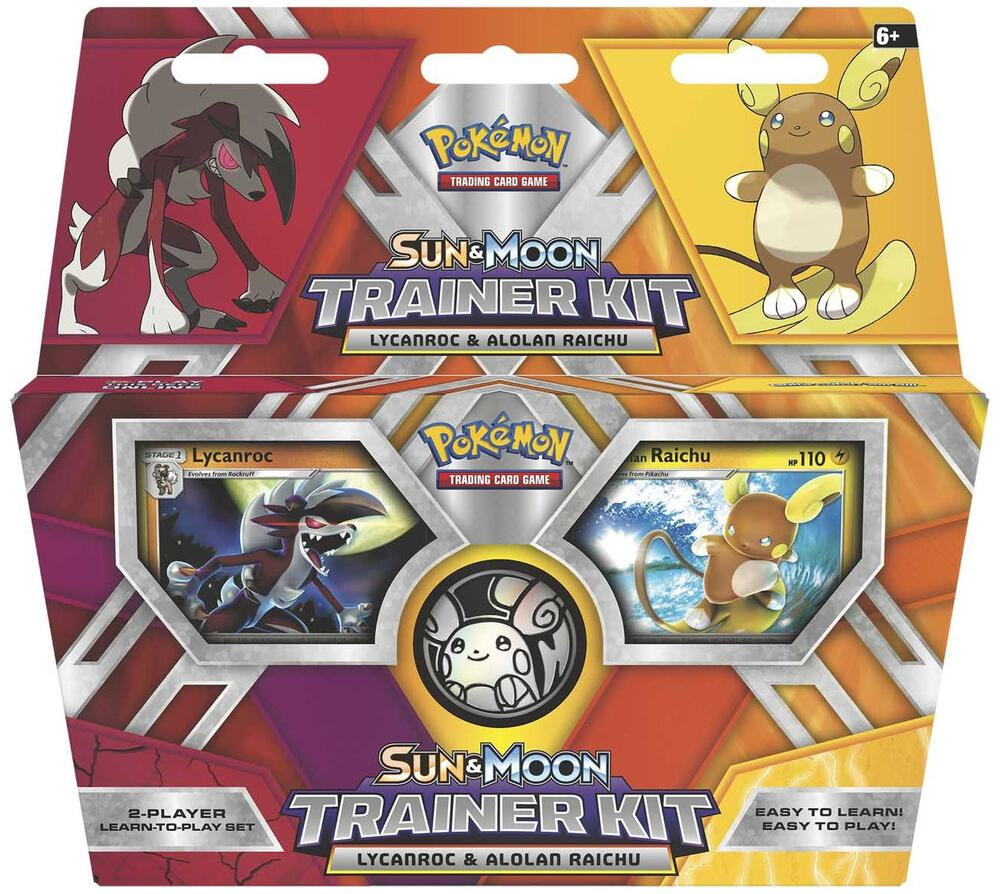 2017 Pokemon Sun & Moon Trainer Kit Lycanroc & Alolan Raichu