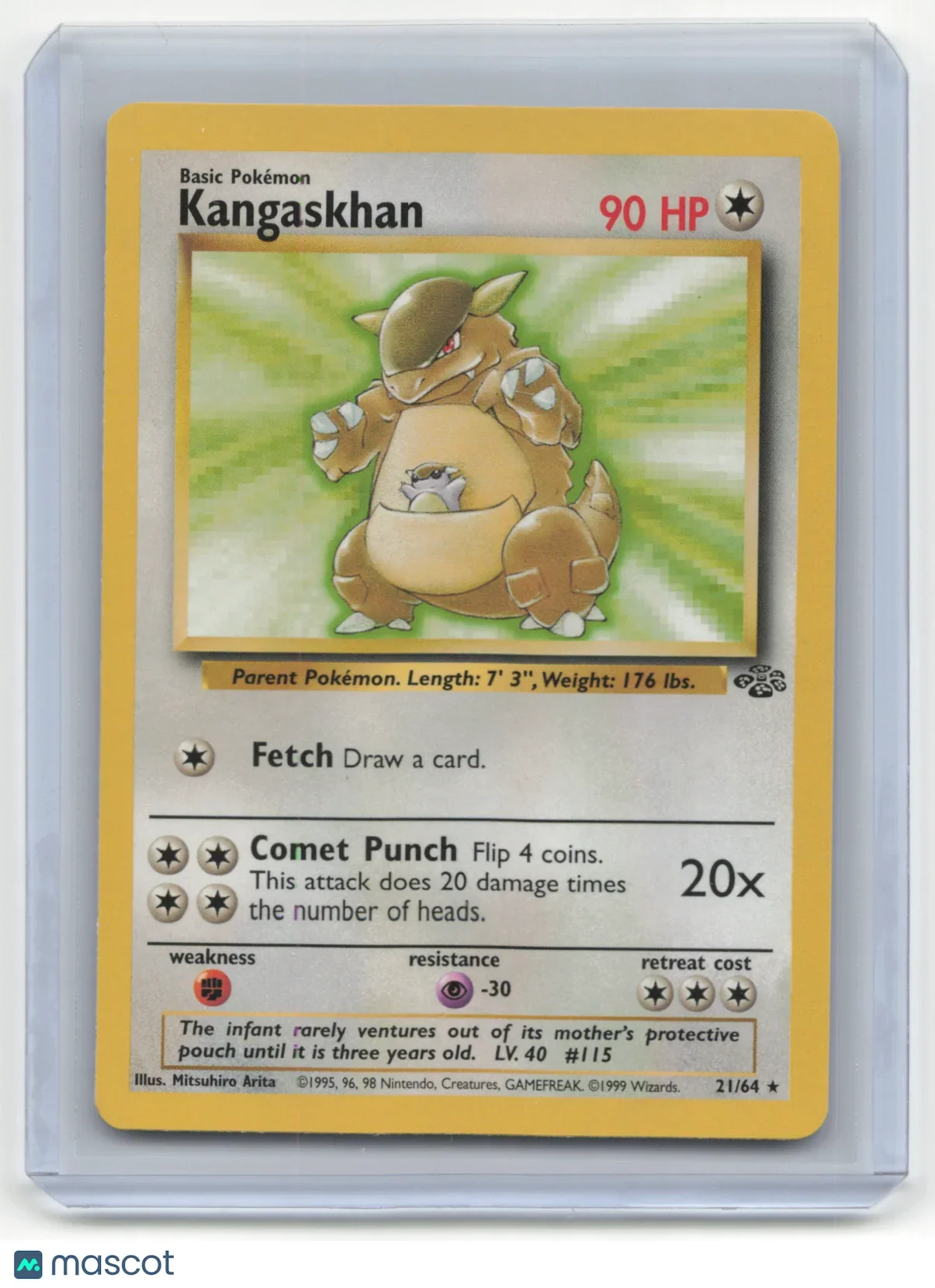 1999 Pokemon TCG Kangaskhan Jungle #21/64 Unlimited - Papa Joey's Collectibles