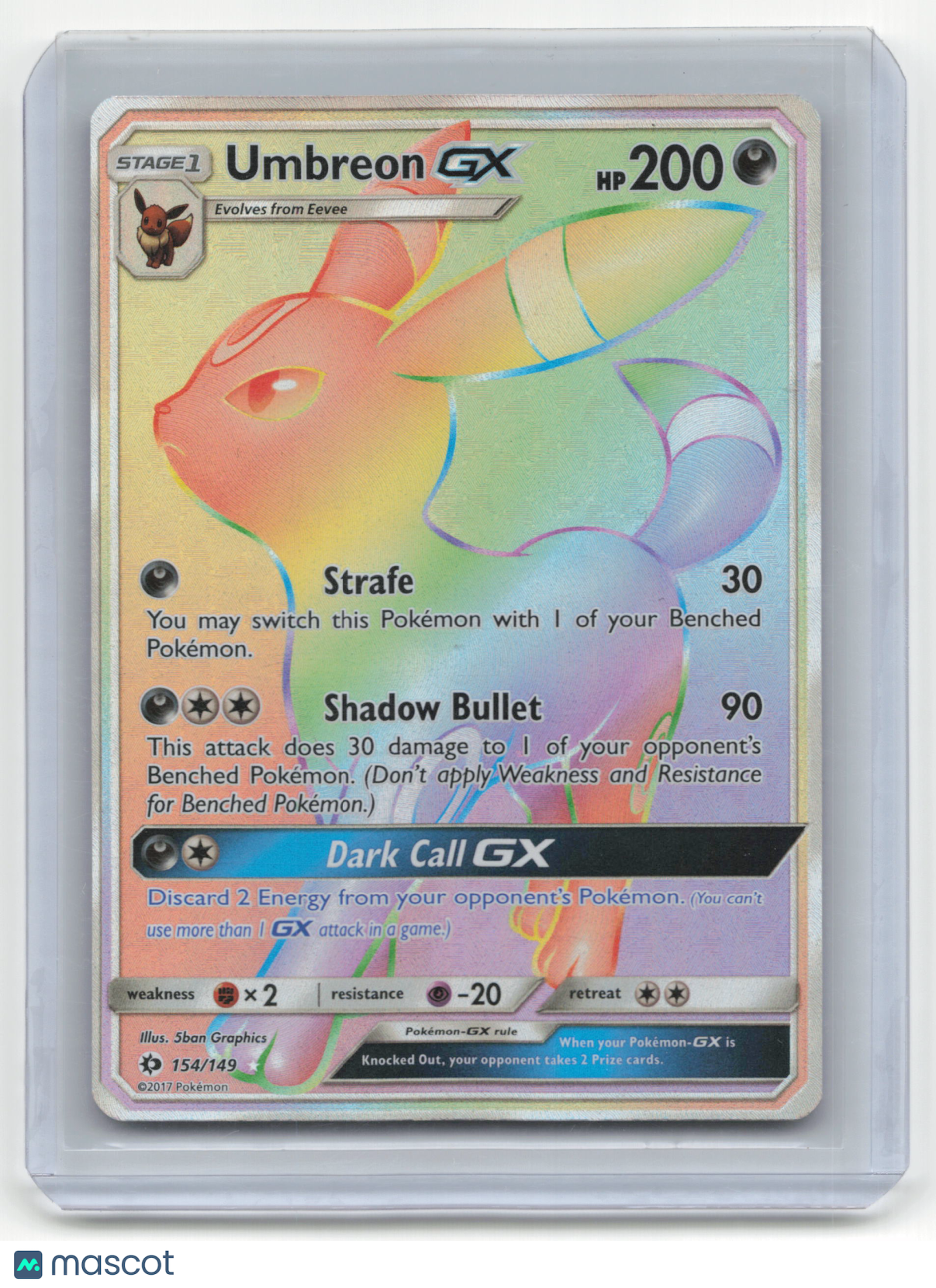 2017 Pokemon TCG Umbreon GX Sun & Moon #154/149