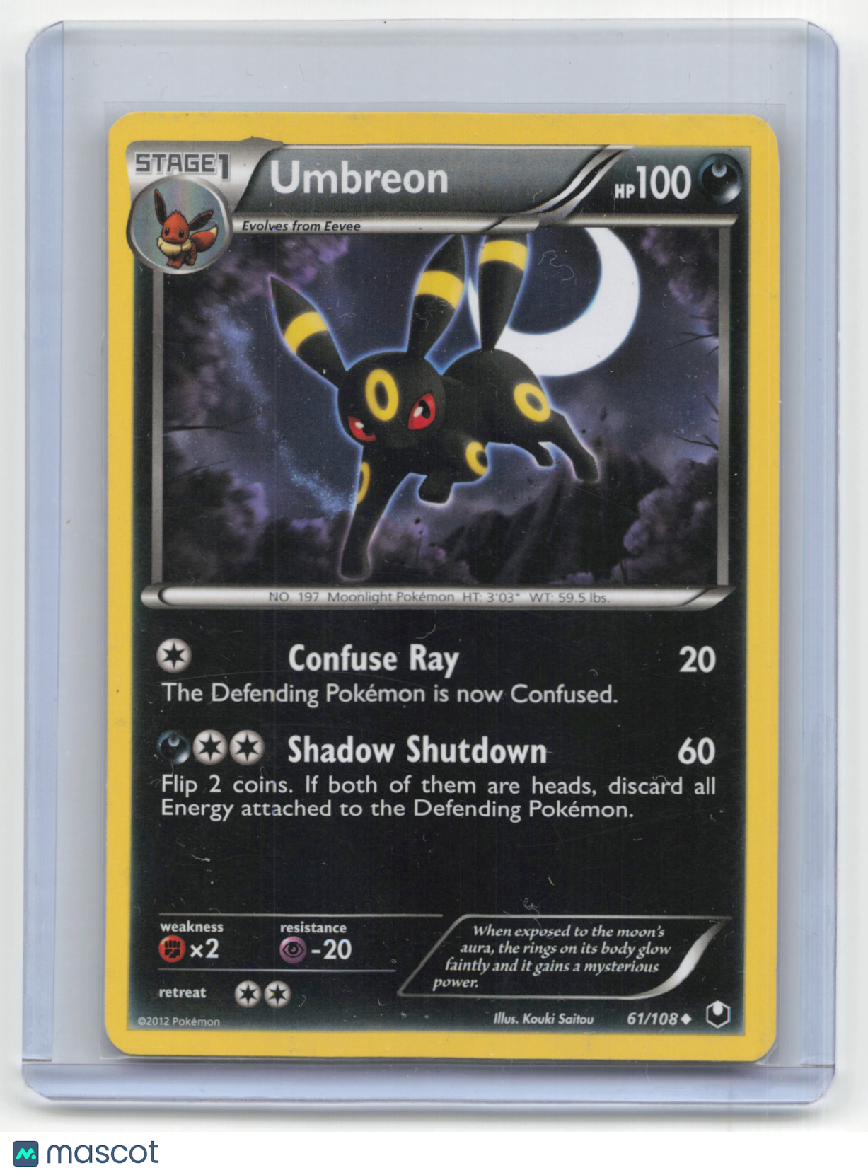 2012 Pokemon TCG Umbreon Dark Explorers #61/108 Mod Played