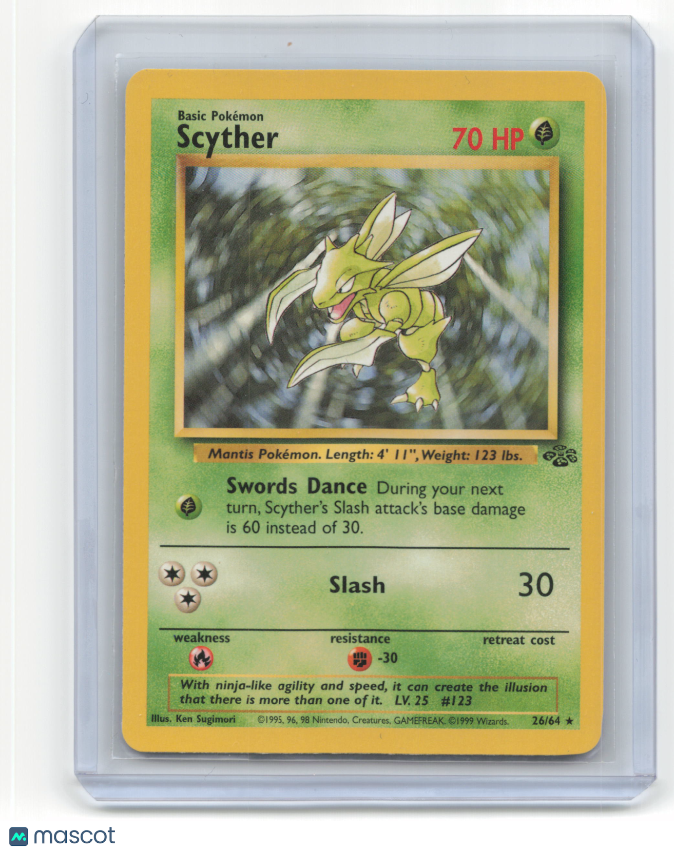 1999 Pokemon TCG Scyther Jungle #26/64 Unlimited