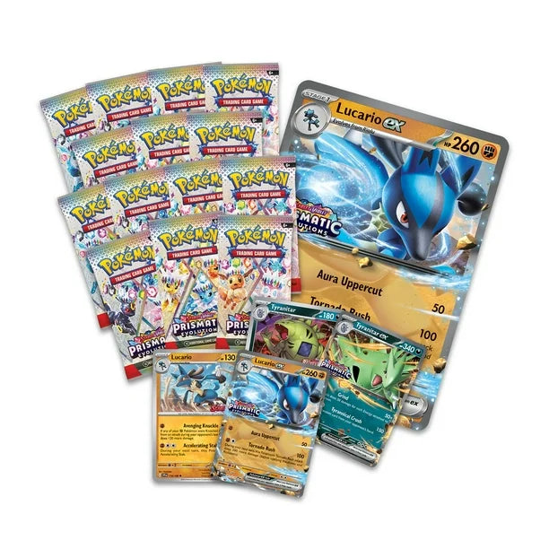Pokemon Prismatic Evolutions Lucario ex & Tyranitar ex Premium Collection