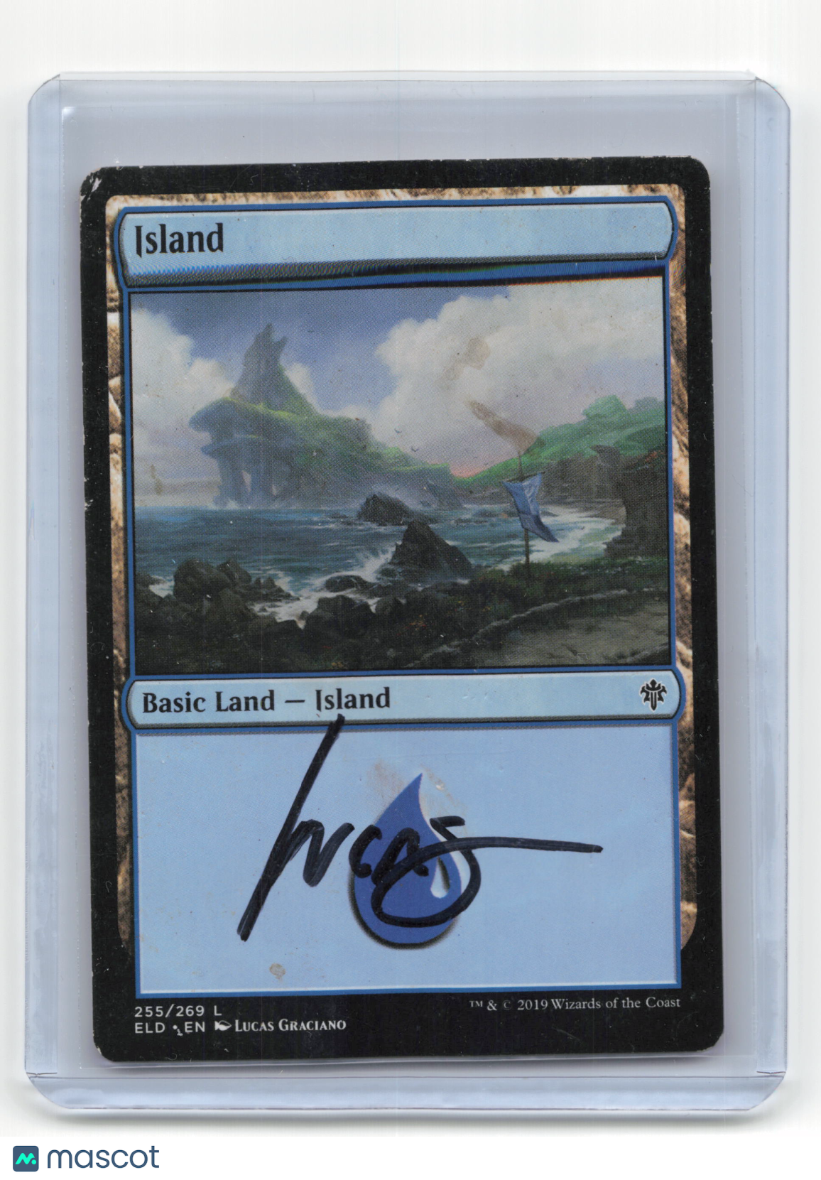2019 Magic TCG Island Throne of Eldraine #255/269 Heavily Played Autographed