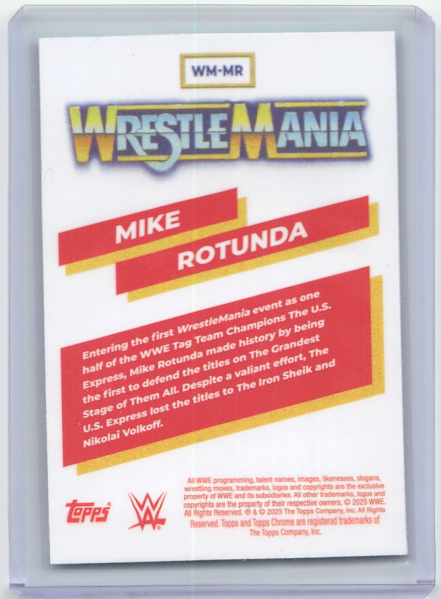 2025 Topps WrestleMania Mike Rotunda #WM-MR