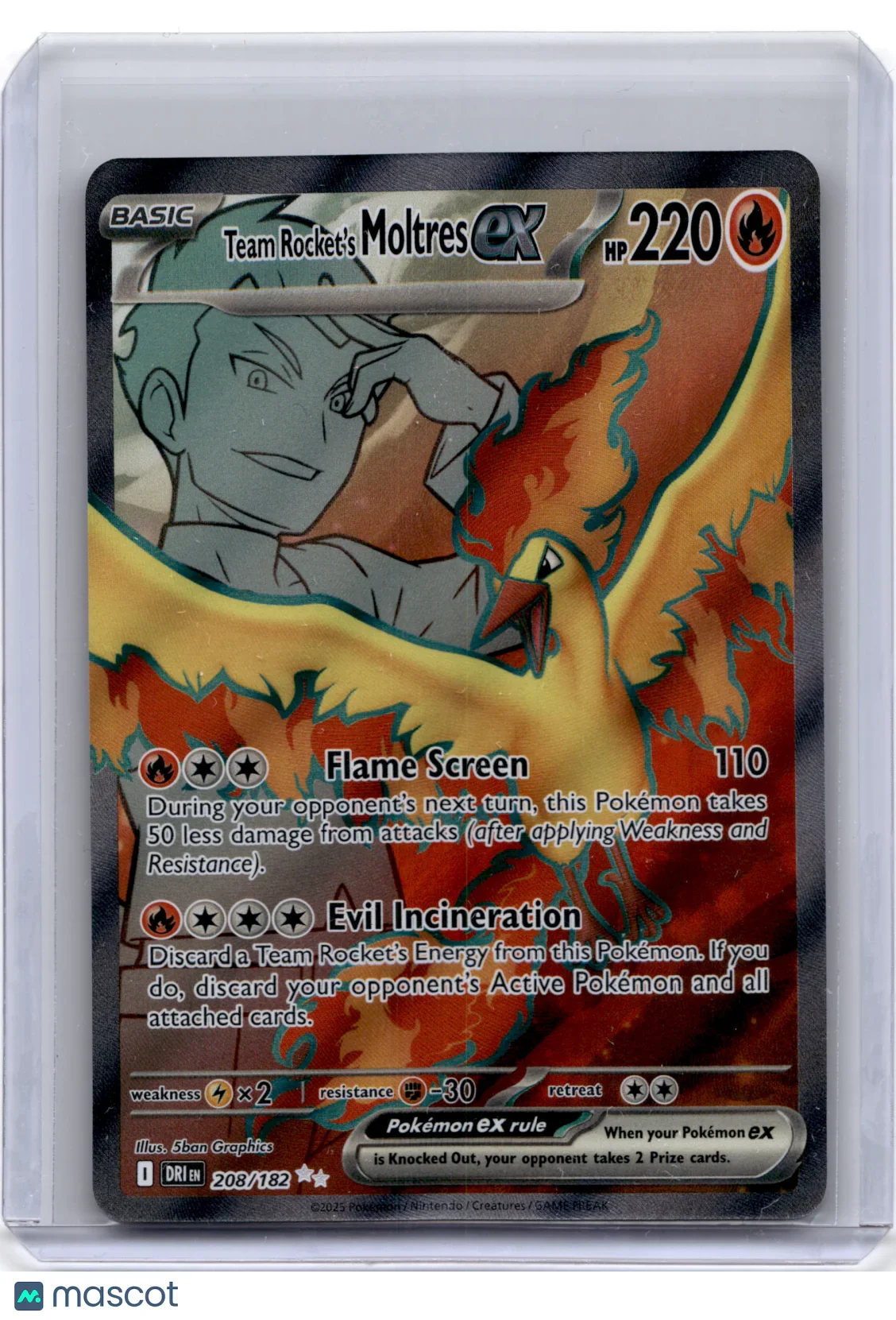 2025 Pokemon Team Rocket's Moltres EX Destined Rivals #208/182 - Papa Joey's Collectibles