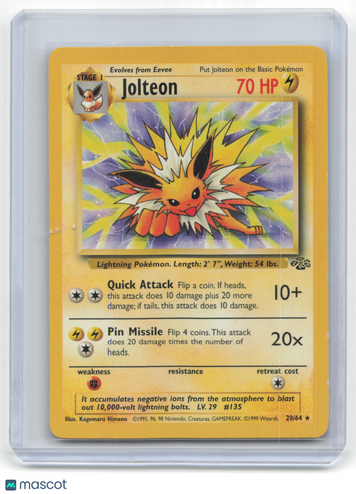 1999 Pokemon TCG Jolteon Jungle #20/64 Lightly Played Basic