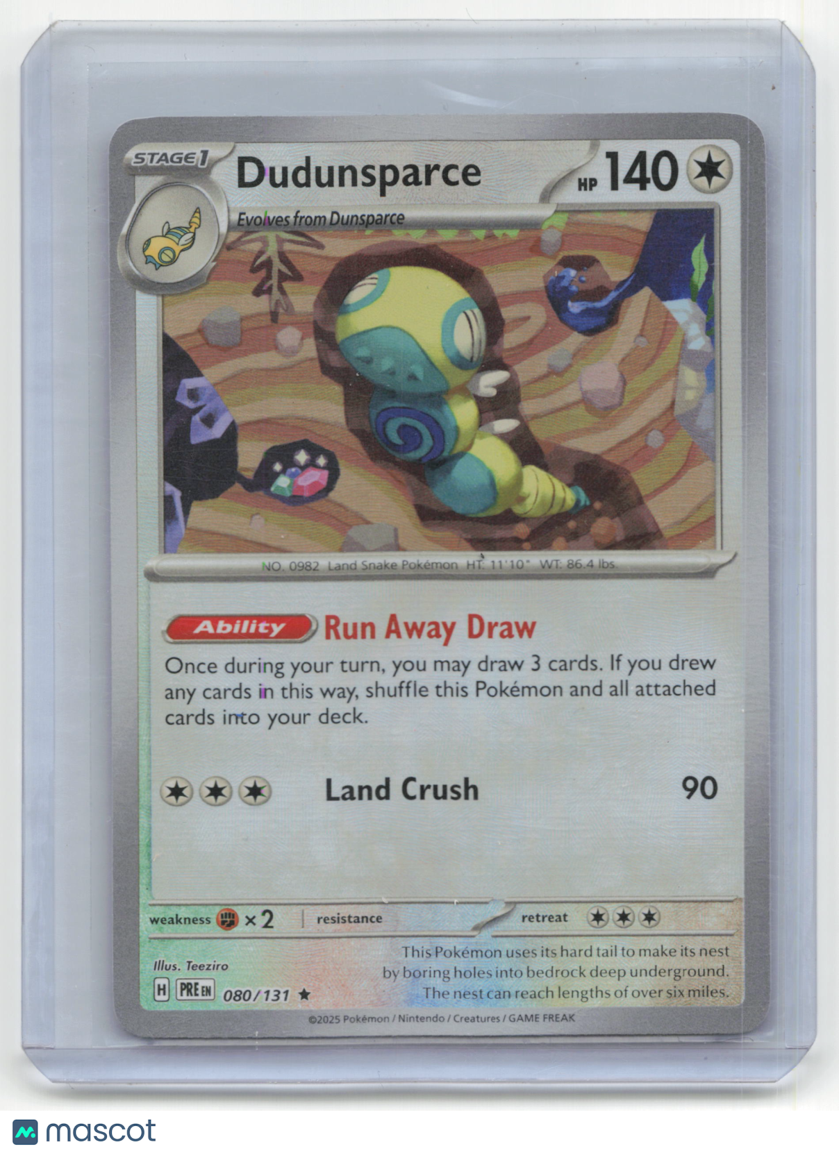 2025 Pokemon TCG Dudunsparce Prismatic Evolutions #080/131