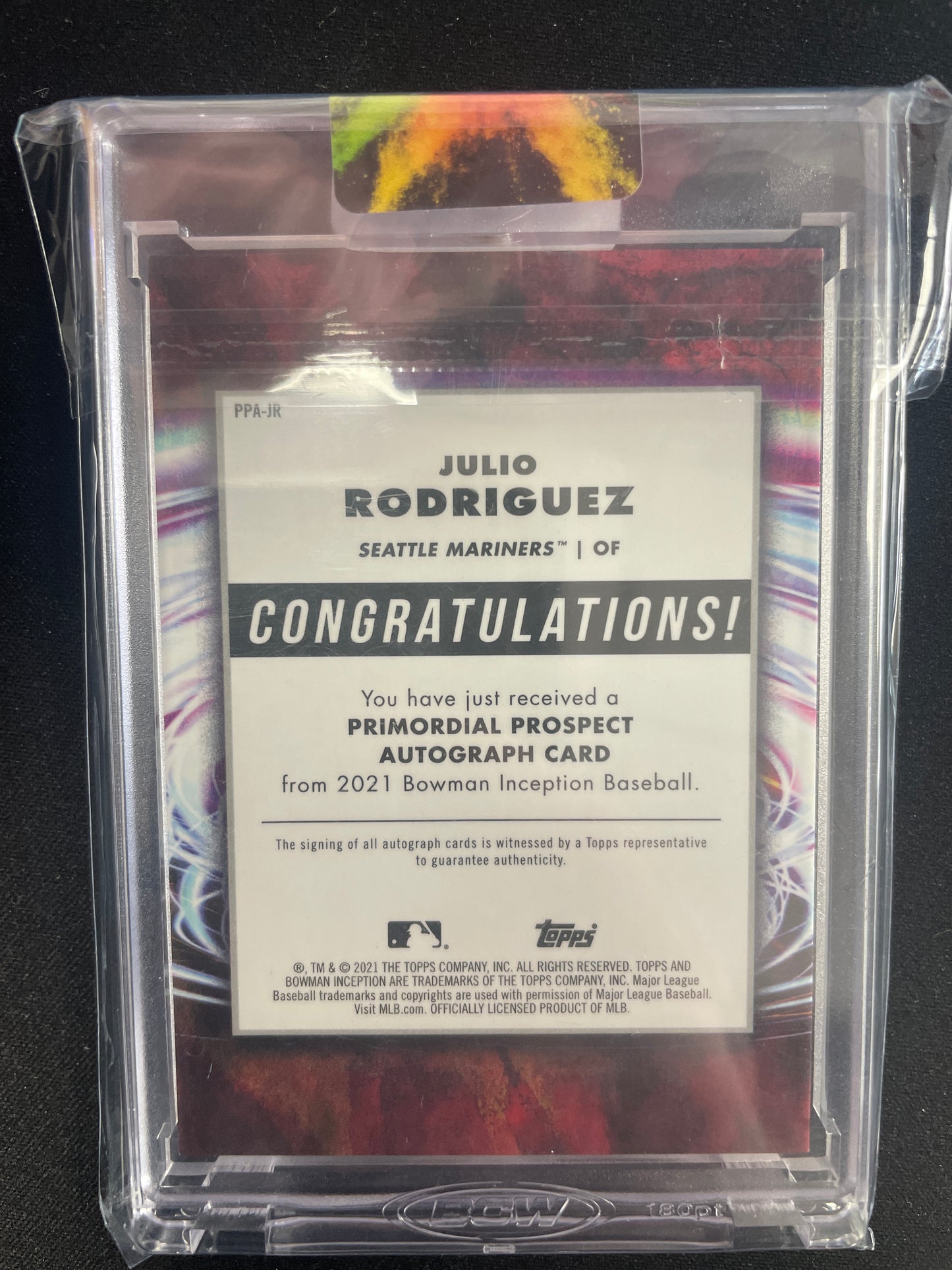 2021 Topps Inception Baseball Julio Rodriguez Autograph 30/50