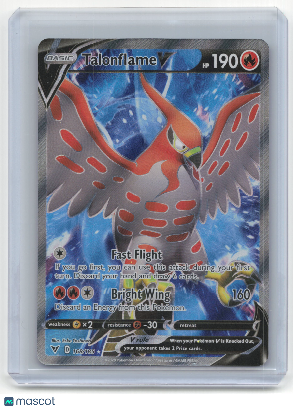 2020 Pokemon Talonflame V Vivid Voltage #168/185 Near Mint