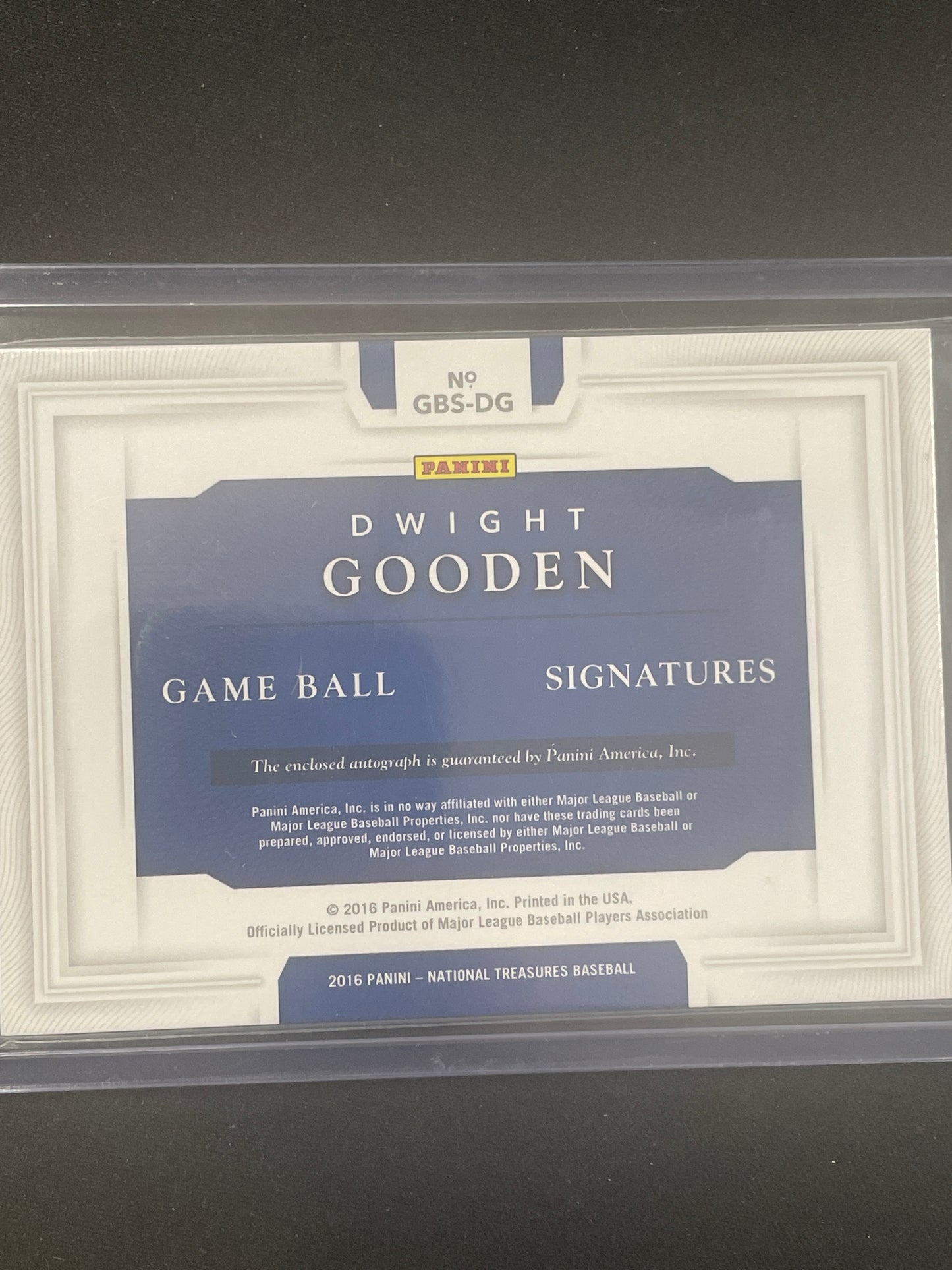 2016 Panini National Treasures Baseball Dwight Gooden Autograph /75 #GBS-DG