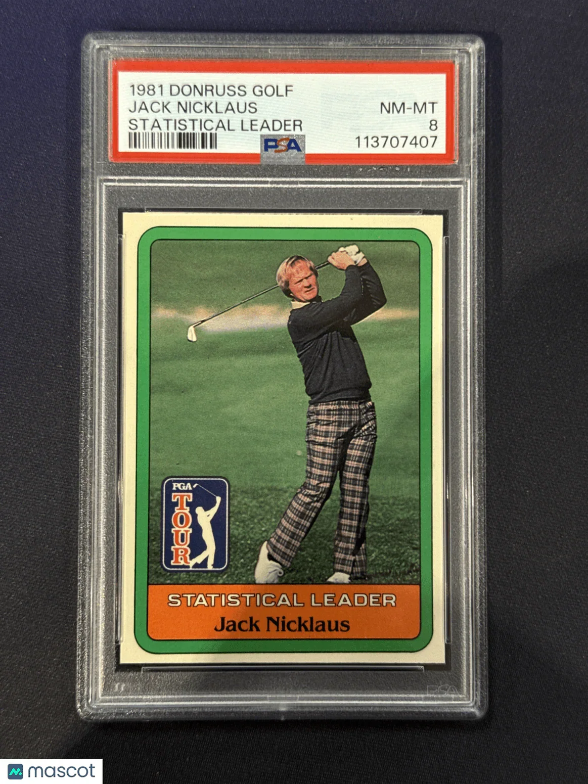 1981 Donruss Golf Golf Jack Nicklaus Statistical Leader PSA 8 - Papa Joey's Collectibles