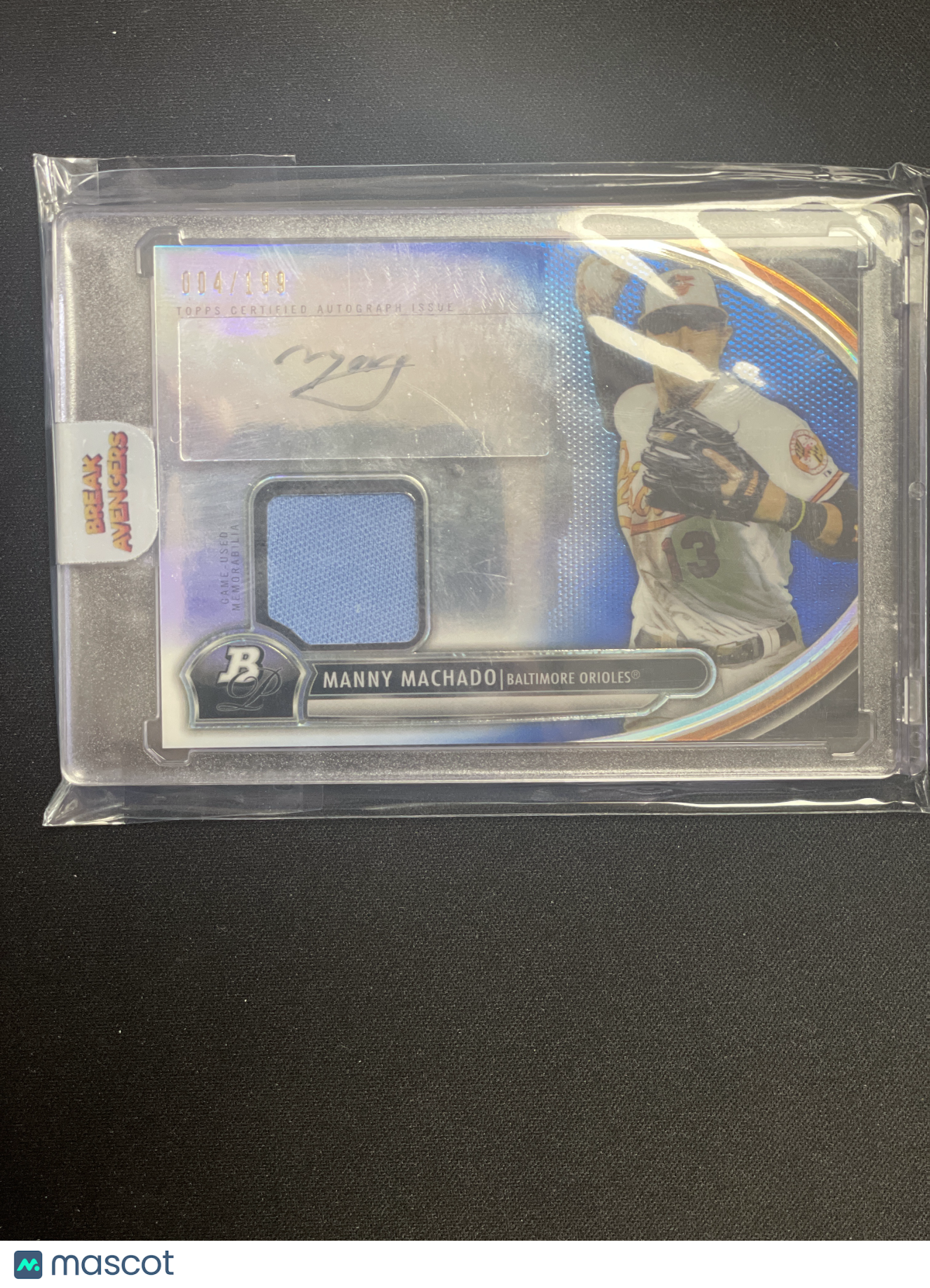2013 Bowman Baseball Manny Machado Autograph Patch /199