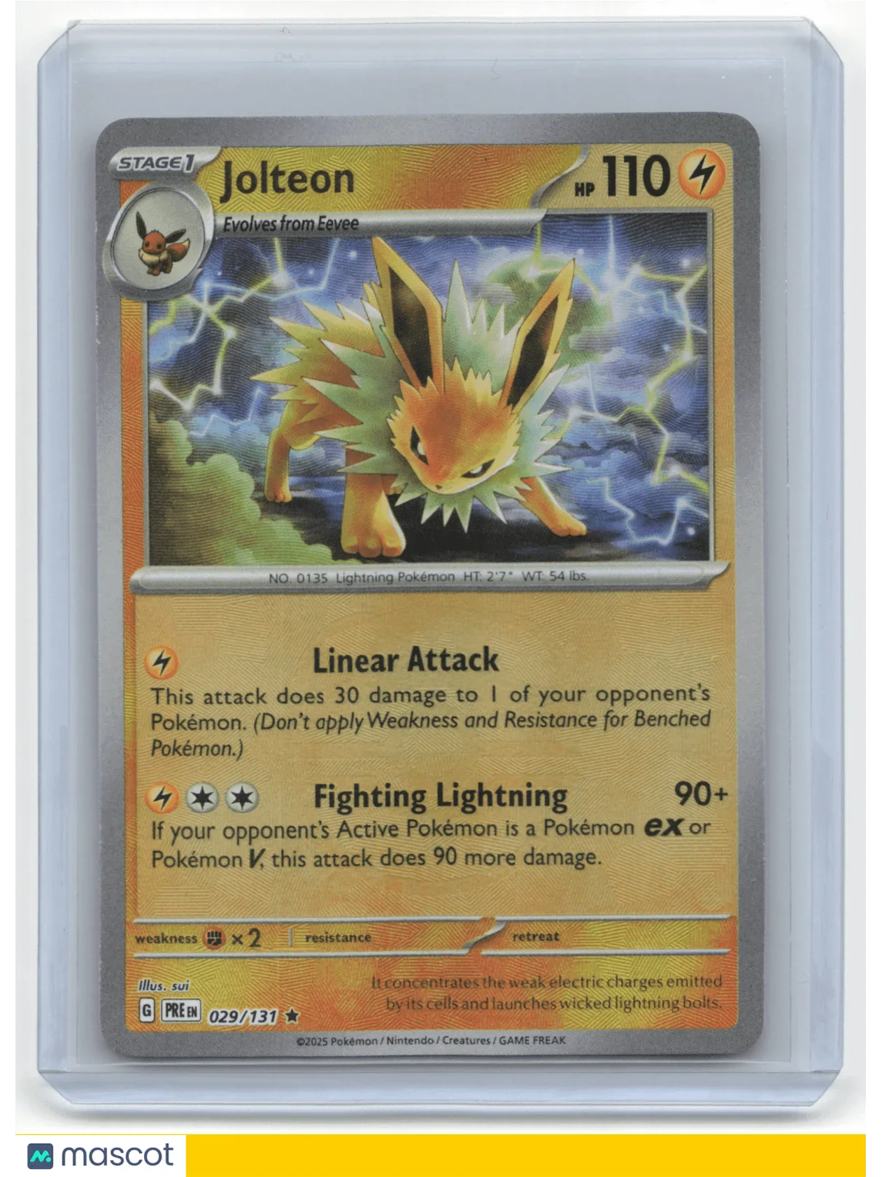 2025 Pokemon Jolteon Masterball Prismatic Evolutions #029/131 - Papa Joey's Collectibles